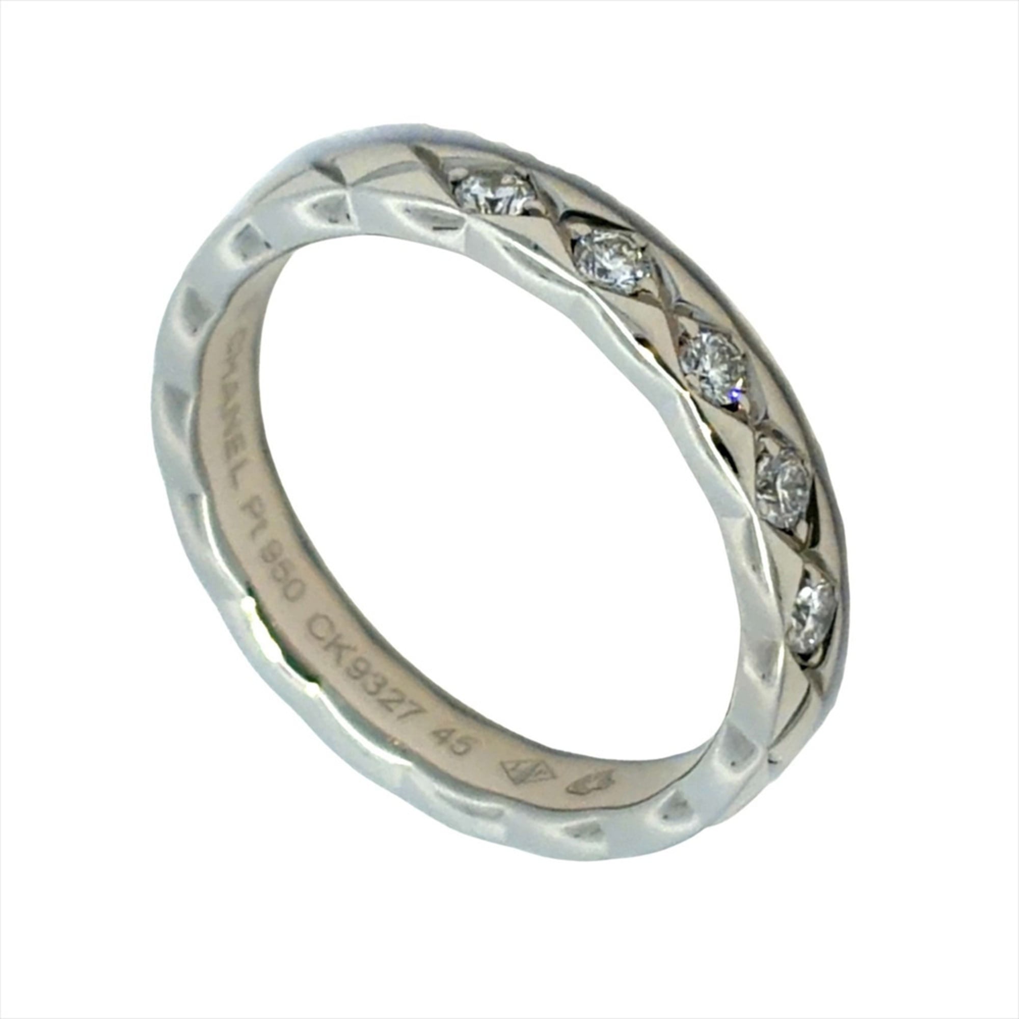 Chanel Platinum Platinum 950 Band Ring (Pre-Owned)