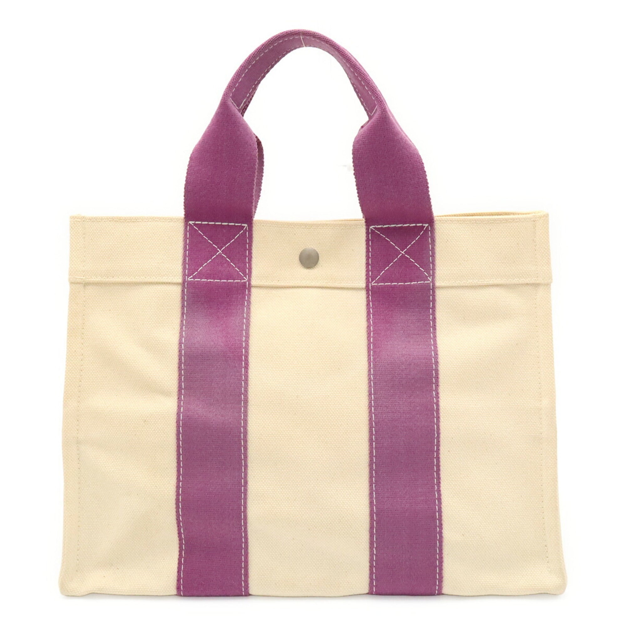 Hermes Bora Bora Natural Purple Canvas Handbag Tote Bag (Pre-Owned)