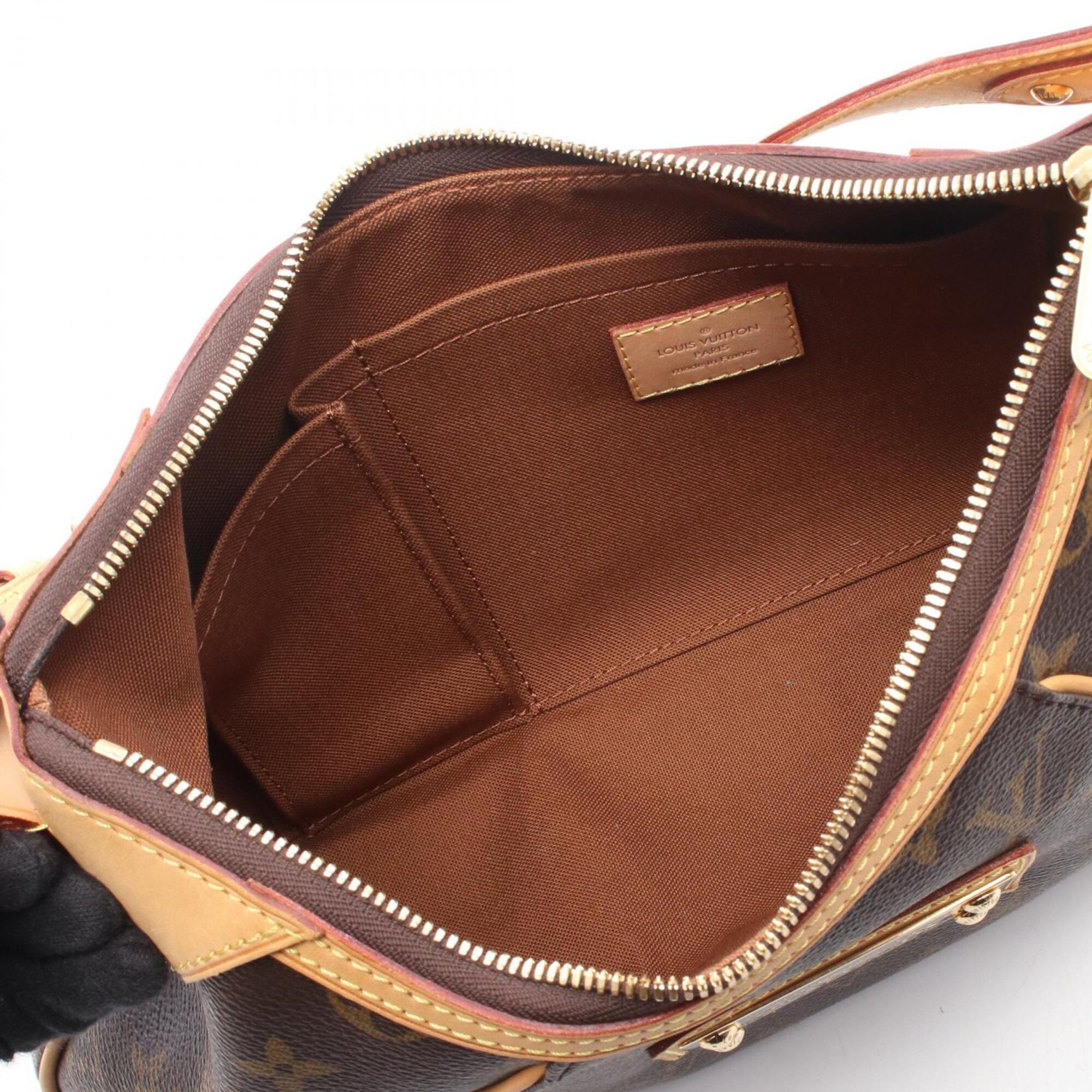 Louis Vuitton Brown Monogram Coated Canvas Leather Handbag Shoulder Bag (Pre-Owned)