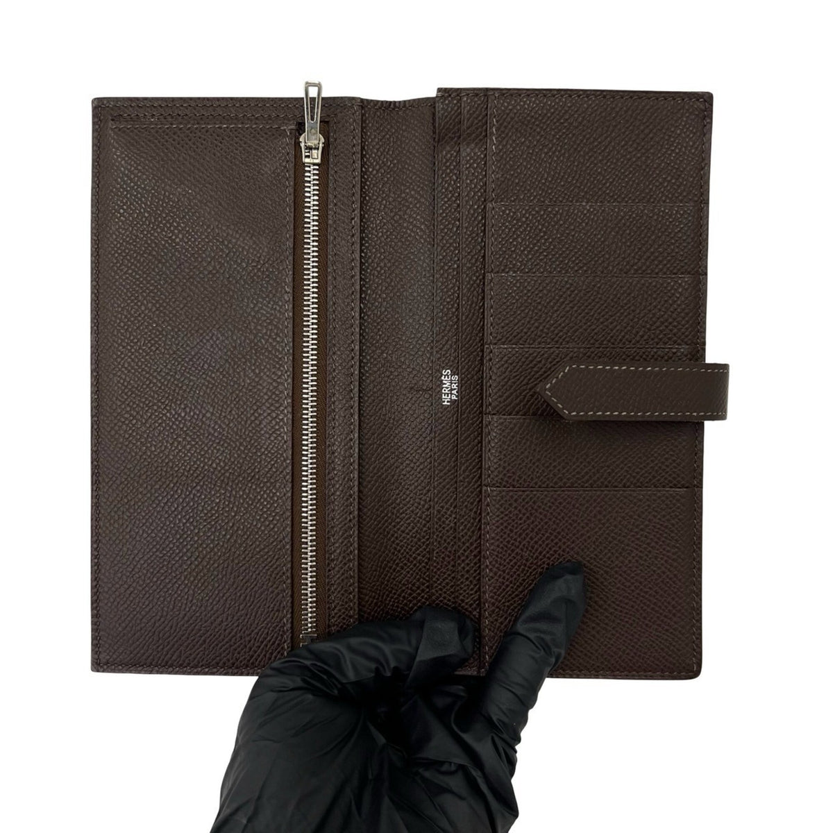 Hermes Brown Epsom Leather Long Wallet (Bi-Fold) (Pre-Owned)