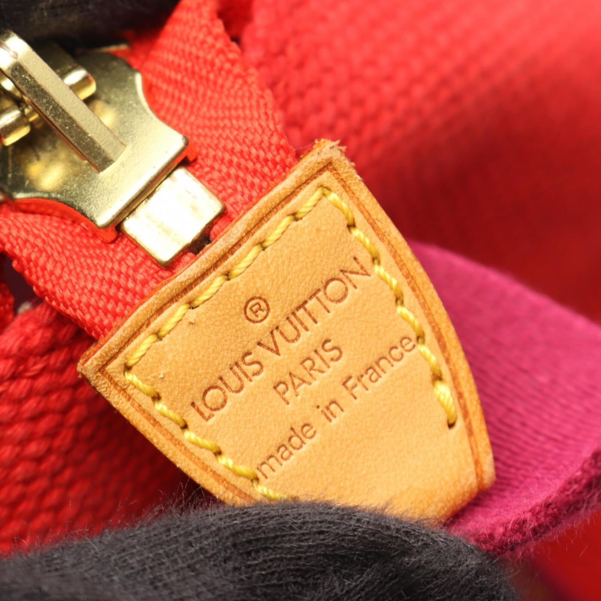 Louis Vuitton Red Color Rouge Canvas Boston Bag Handbag (Pre-Owned)