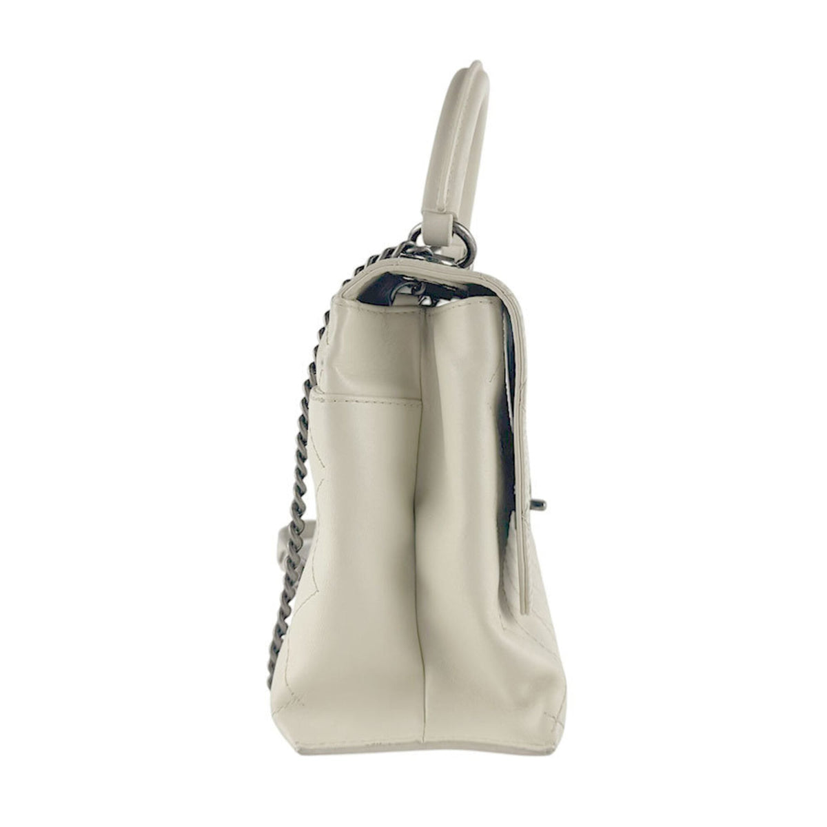Chanel Ivory Leather Handbag Shoulder Bag (Pre-Owned)