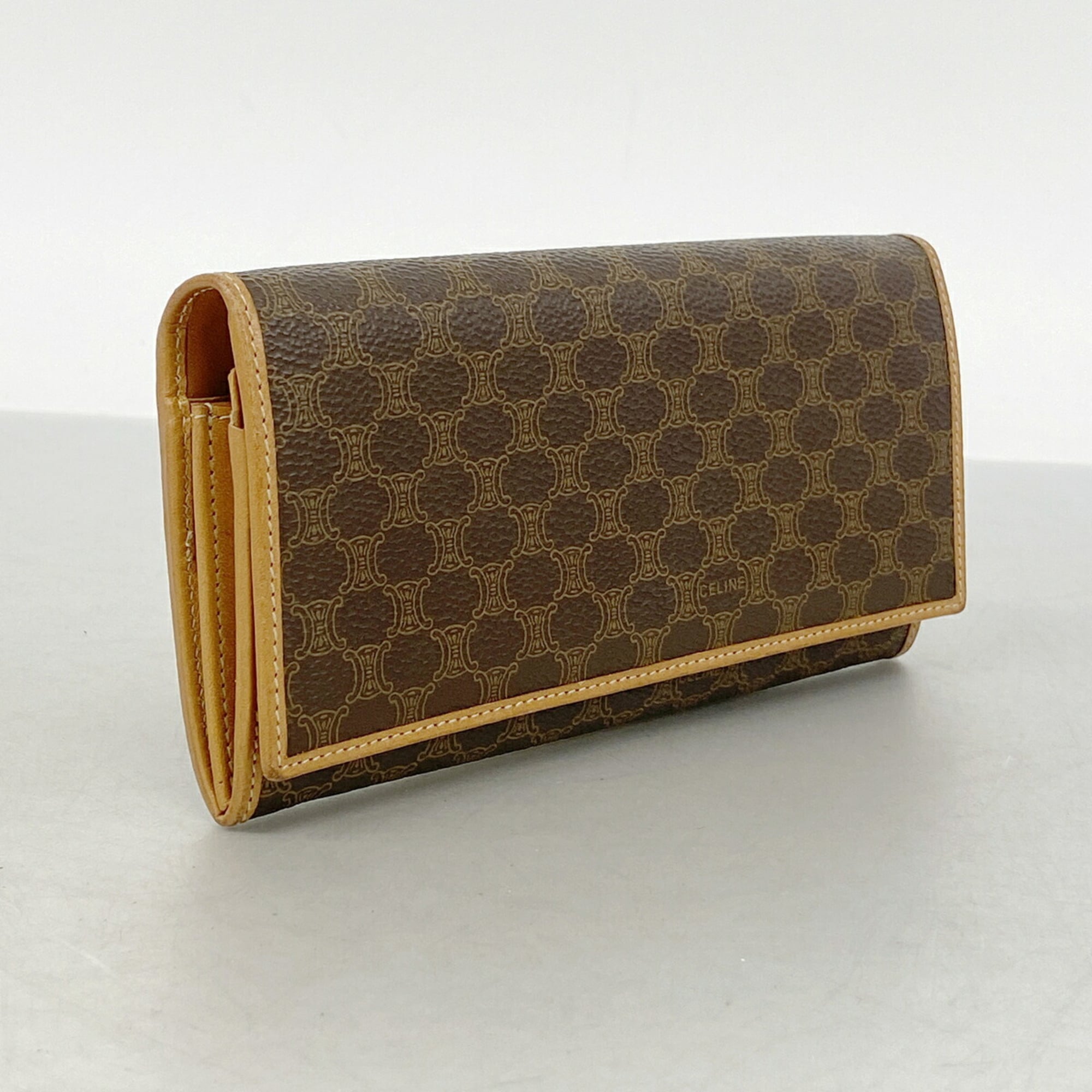 Celine Brown Pvc Long Wallet (Bi-Fold) (Pre-Owned)