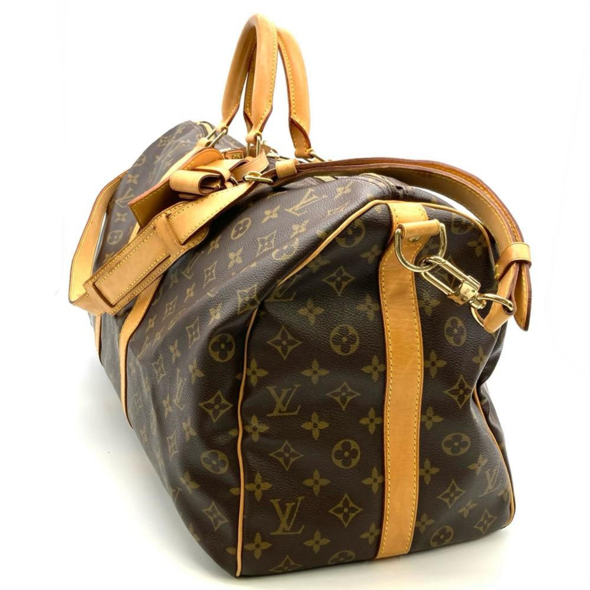 Louis Vuitton Monogram Brown Monogram Leather Boston Bag (Pre-Owned)