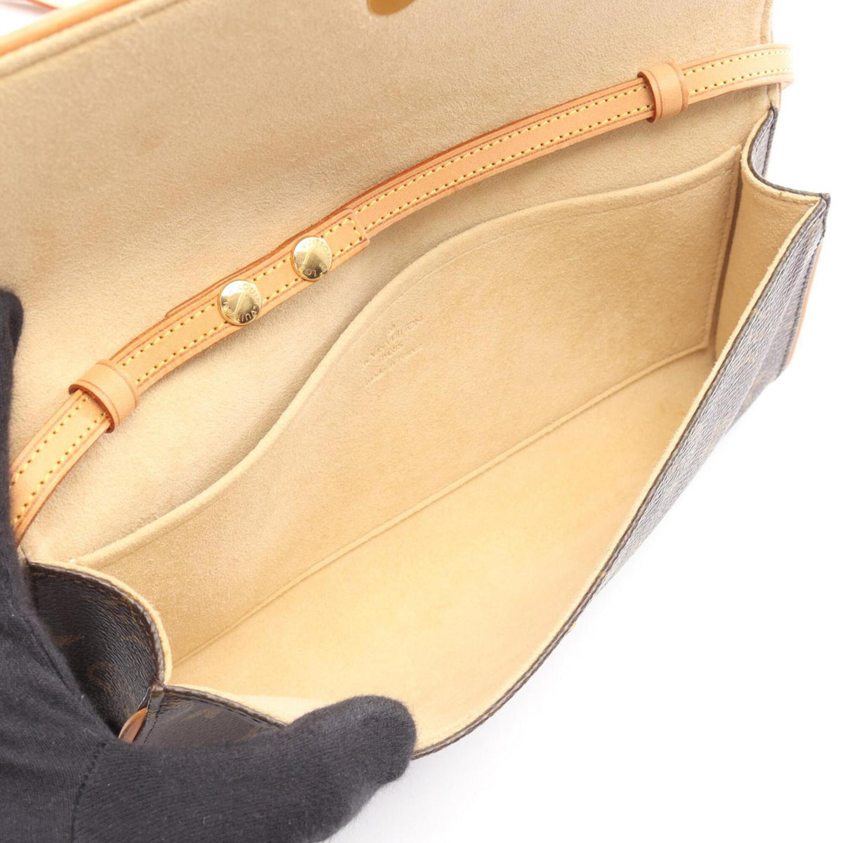 Louis Vuitton Brown Monogram Coated Canvas Leather Monogram Handbag Pochette Shoulder Bag (Pre-Owned)