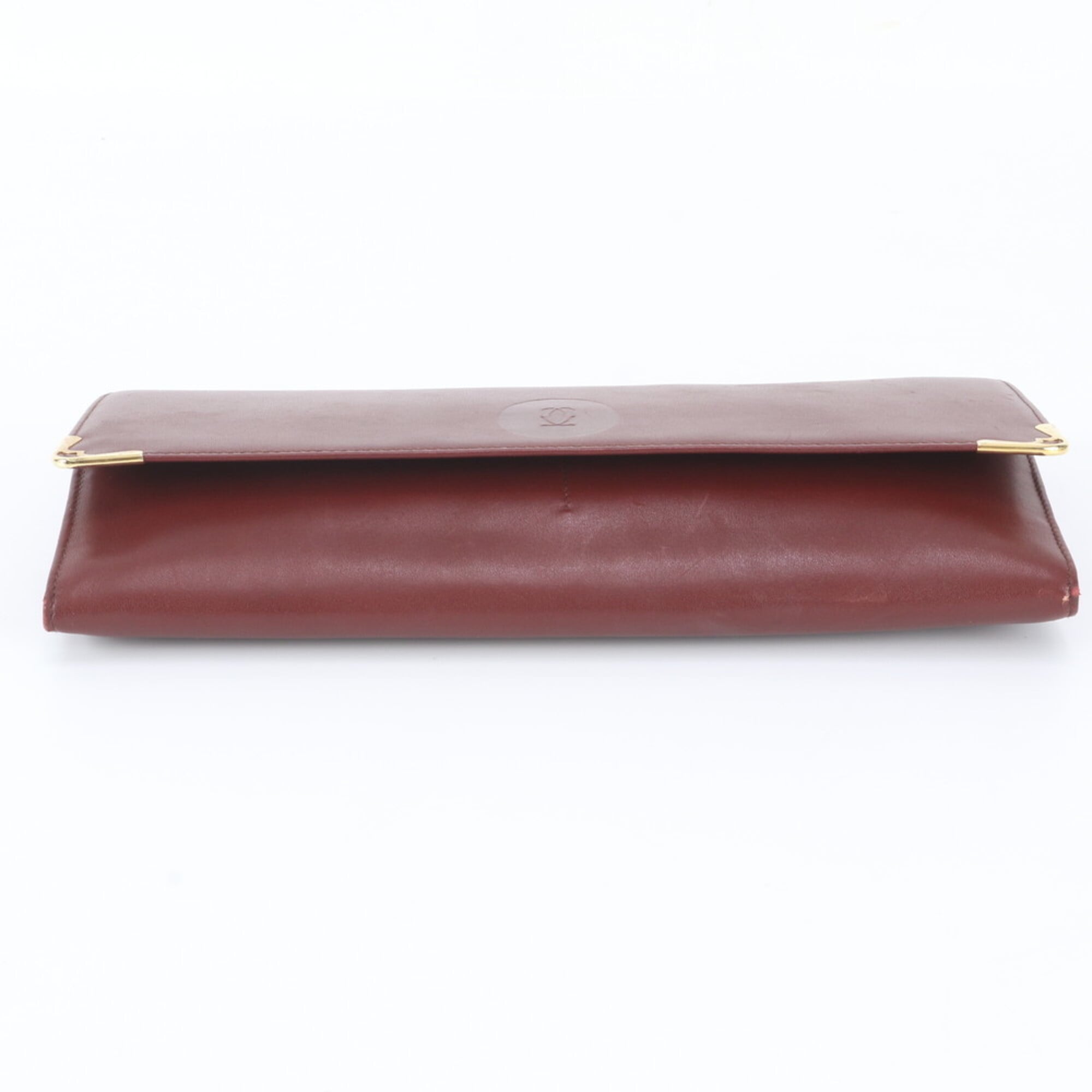 Cartier Bordeaux Leather Clutch Bag Handbag Pouch (Pre-Owned)