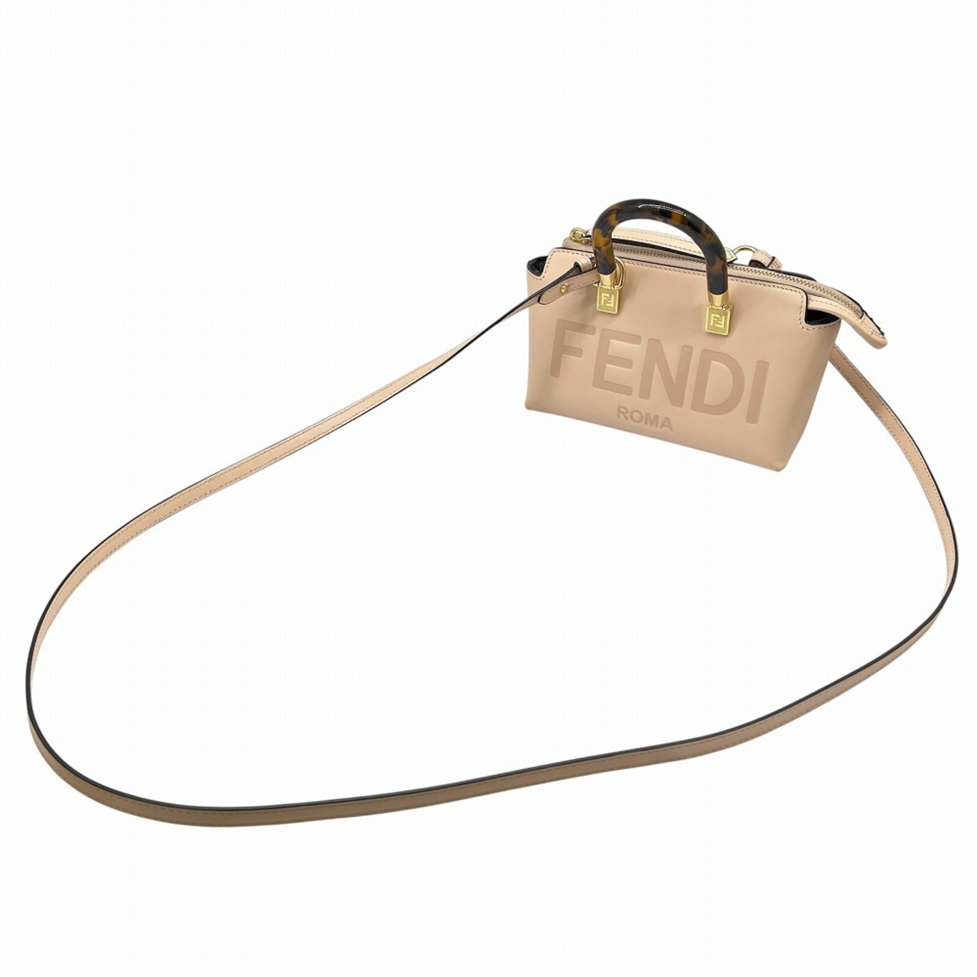 Fendi Pink Leather Handbag Shoulder Bag (Pre-Owned)