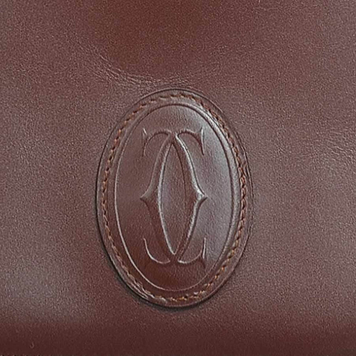 Cartier Burgundy Leather Clutch Bag (Pre-Owned)