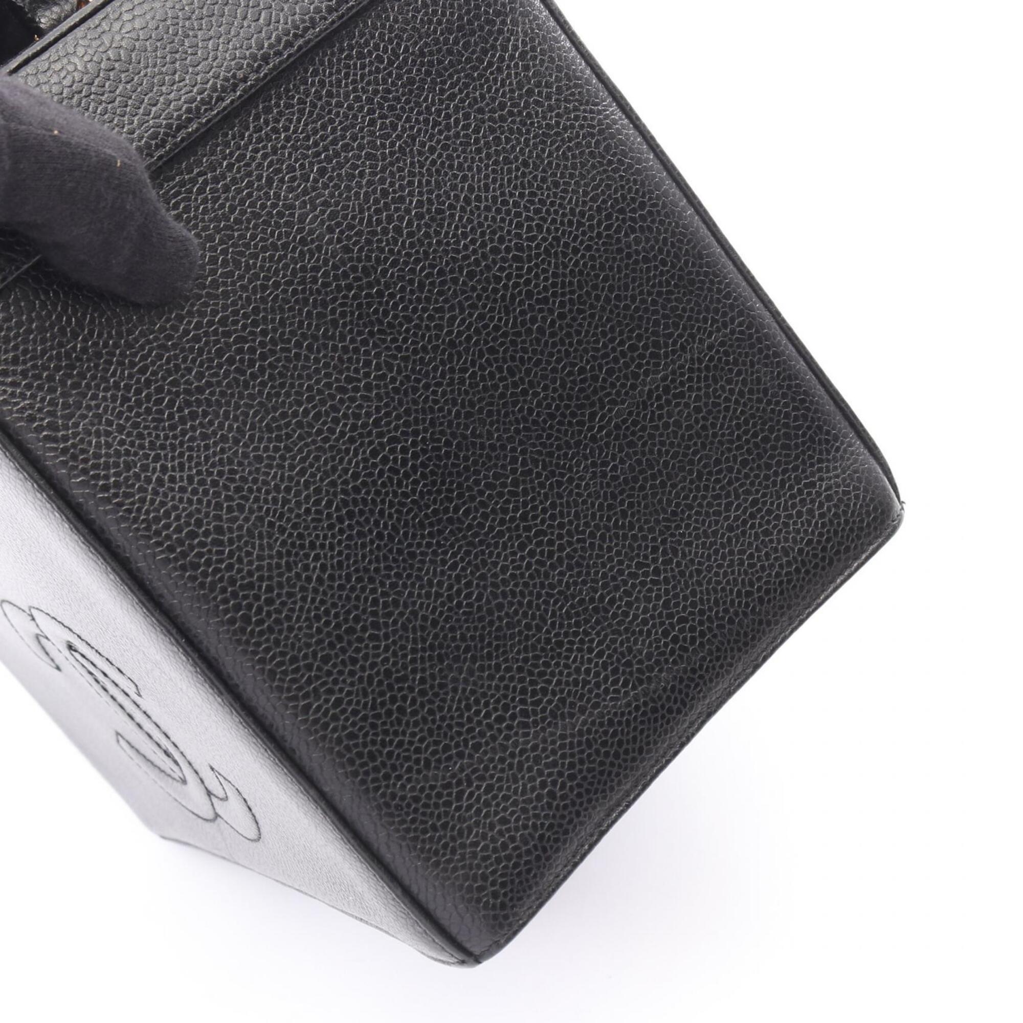 Chanel Black Grained Calfskin Handbag (Pre-Owned)