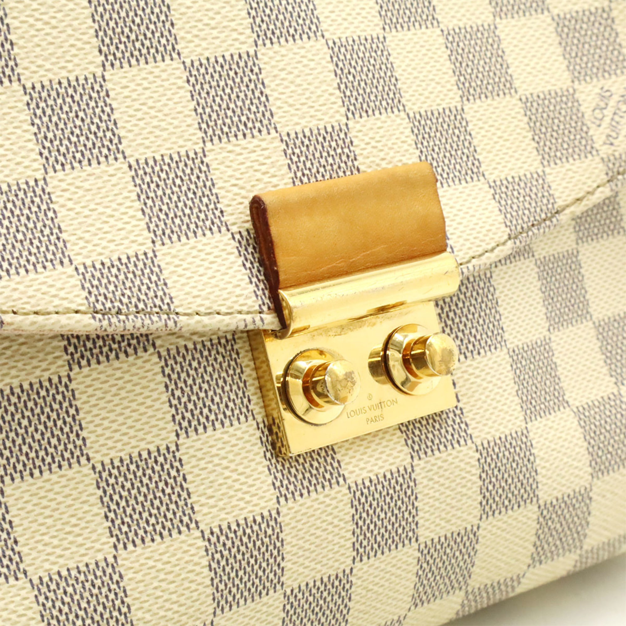 Louis Vuitton Damier Azur Ivory Canvas Handbag Shoulder Bag (Pre-Owned)