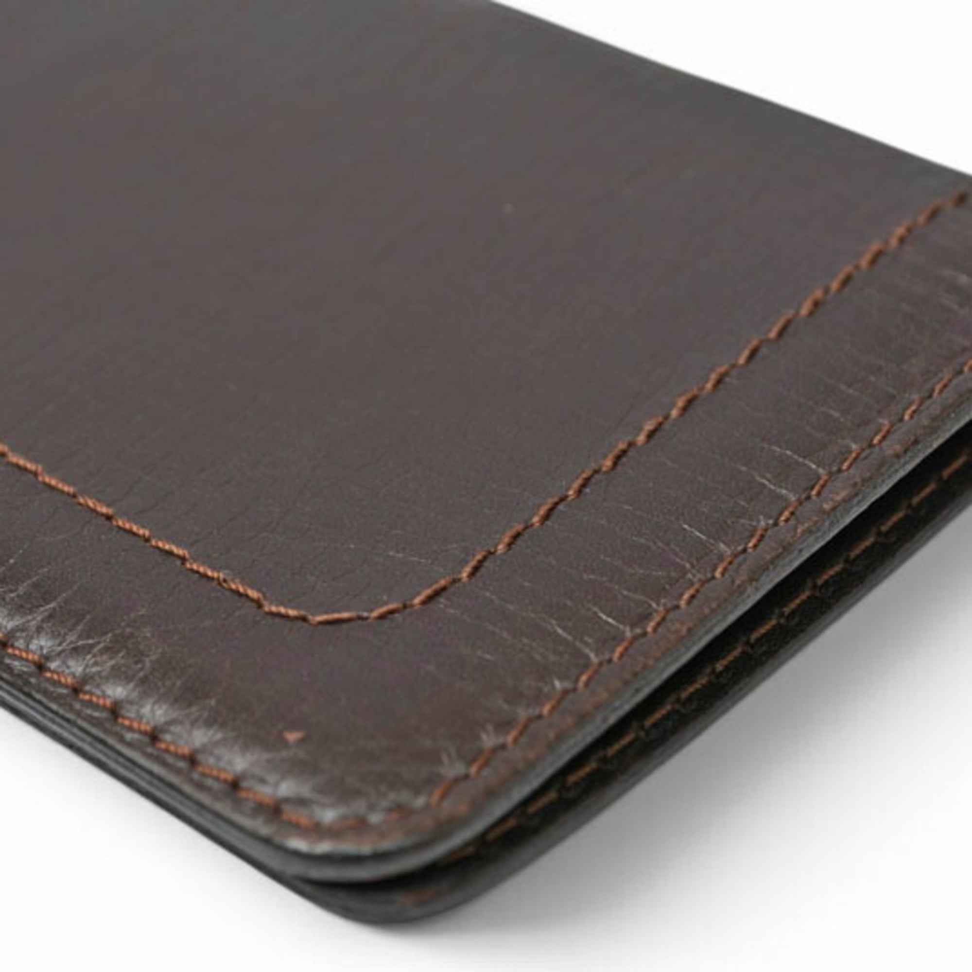 Louis Vuitton Utah Coffee Dark Brown Utah Leather Long Wallet (Bi-Fold) (Pre-Owned)