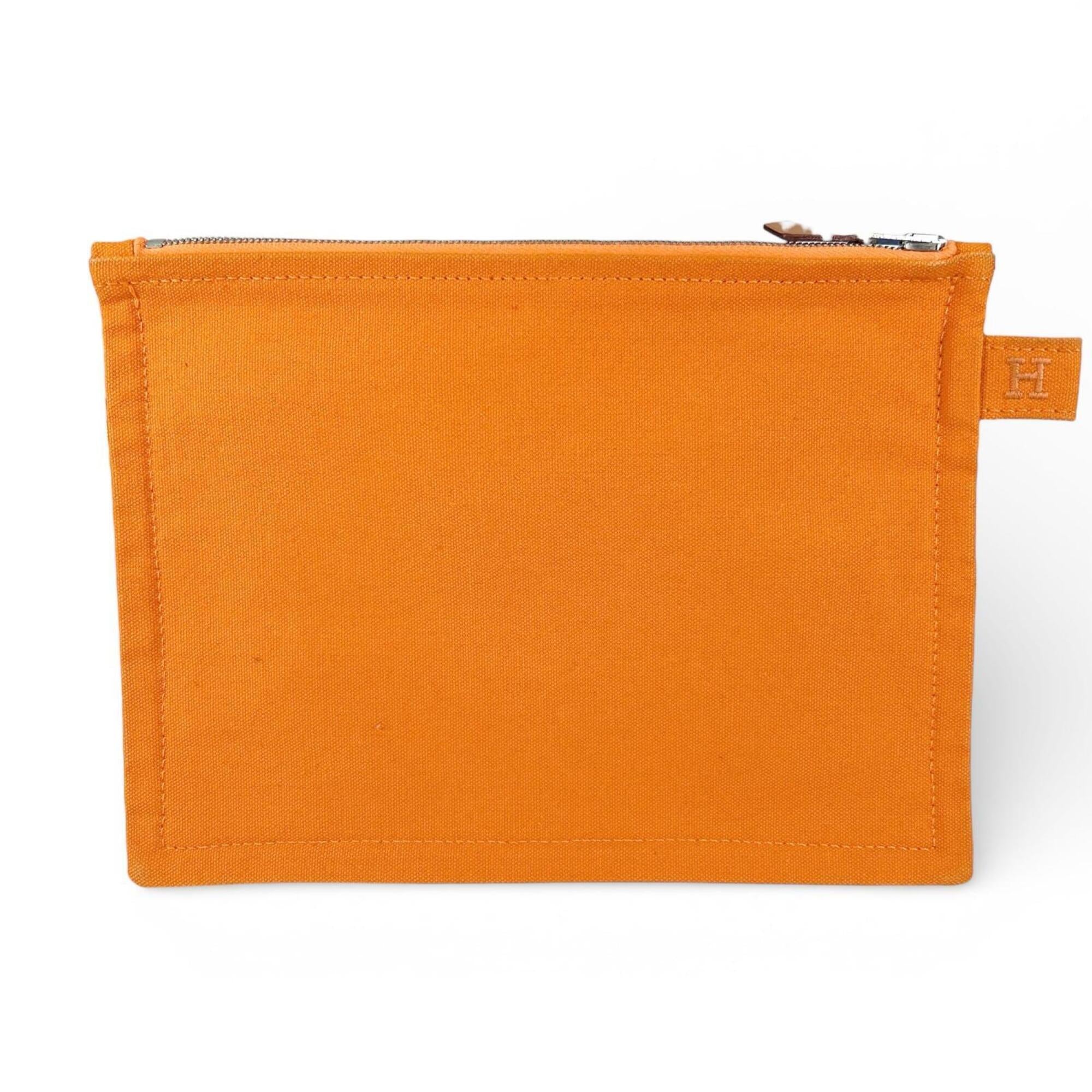 Hermes Orange Cotton Pouch (Pre-Owned)