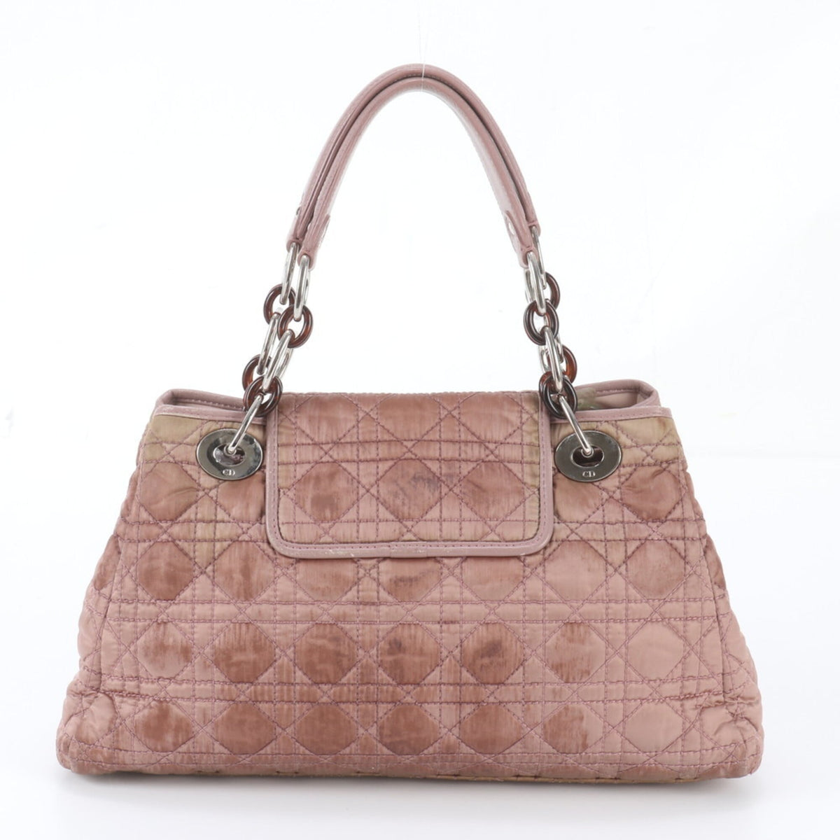 Christian Dior Pink Leather Nylon Handbag Tote Bag (Pre-Owned)