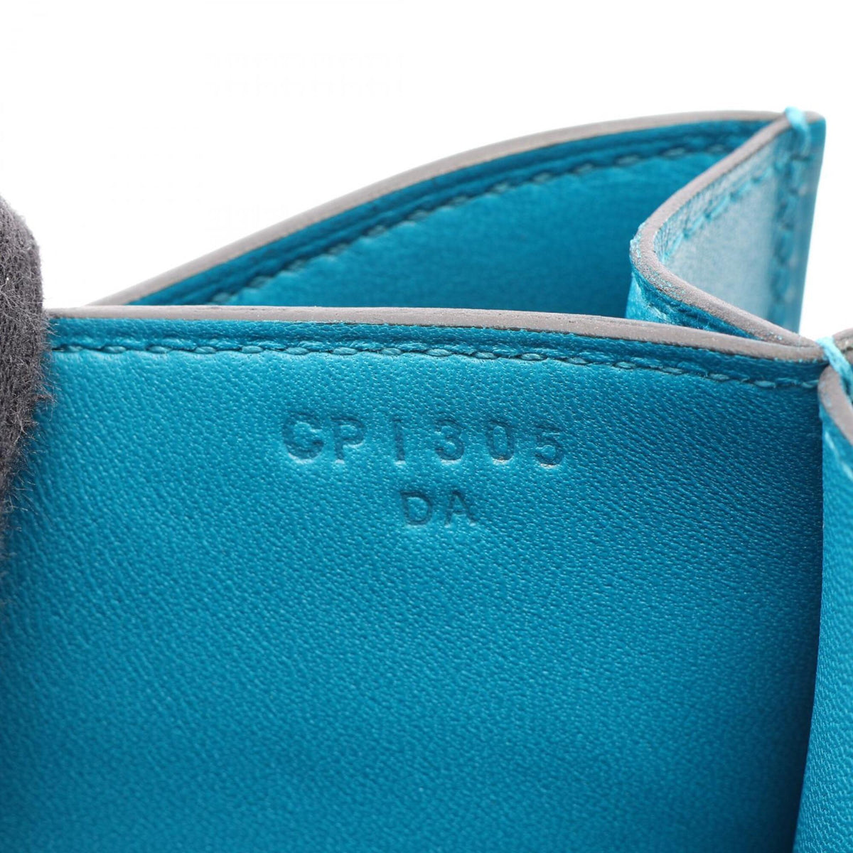 Hermes Blue Tadelakt Leather Handbag Shoulder Bag (Pre-Owned)