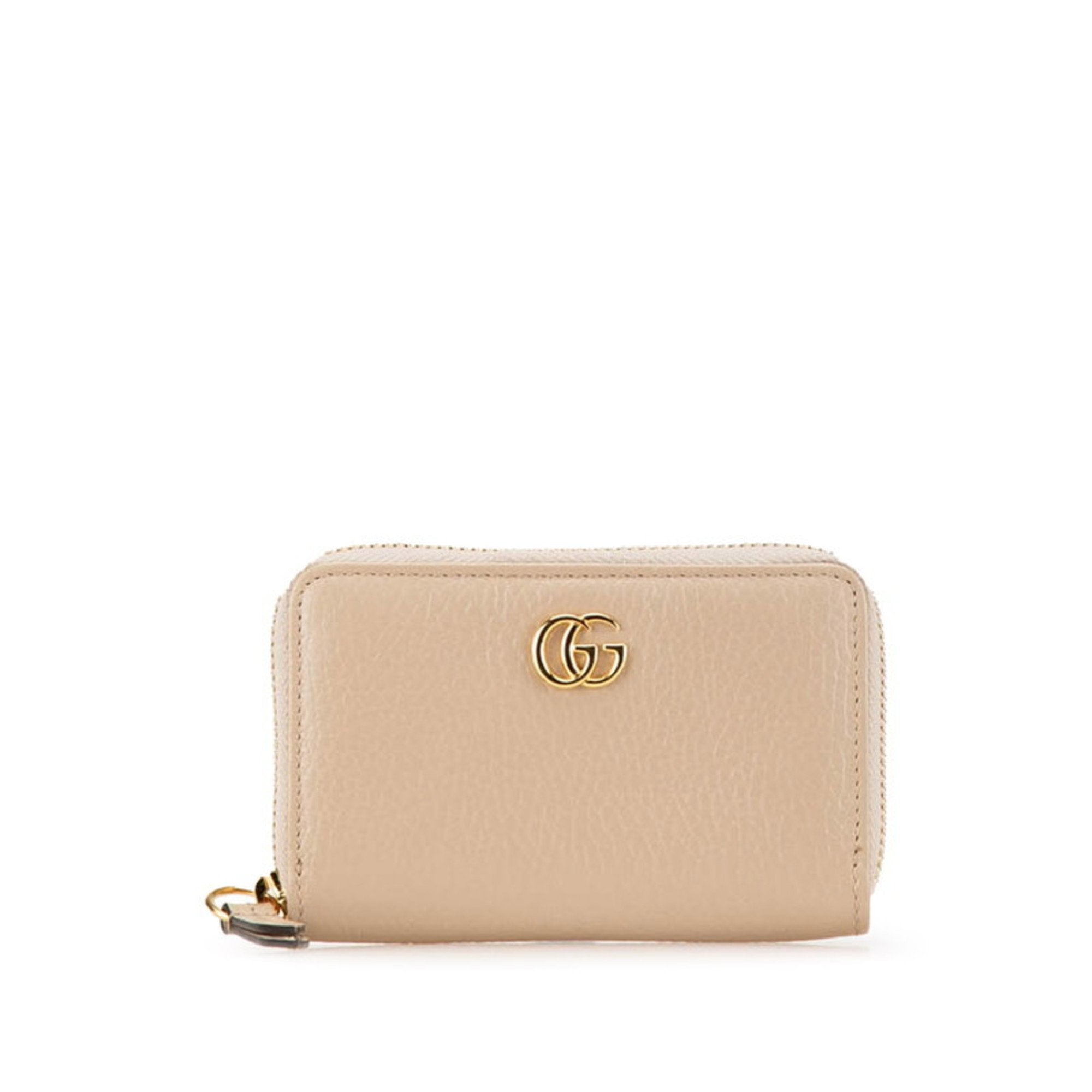 Gucci Beige Gold Leather Coin Purse/Coin Case (Pre-Owned)