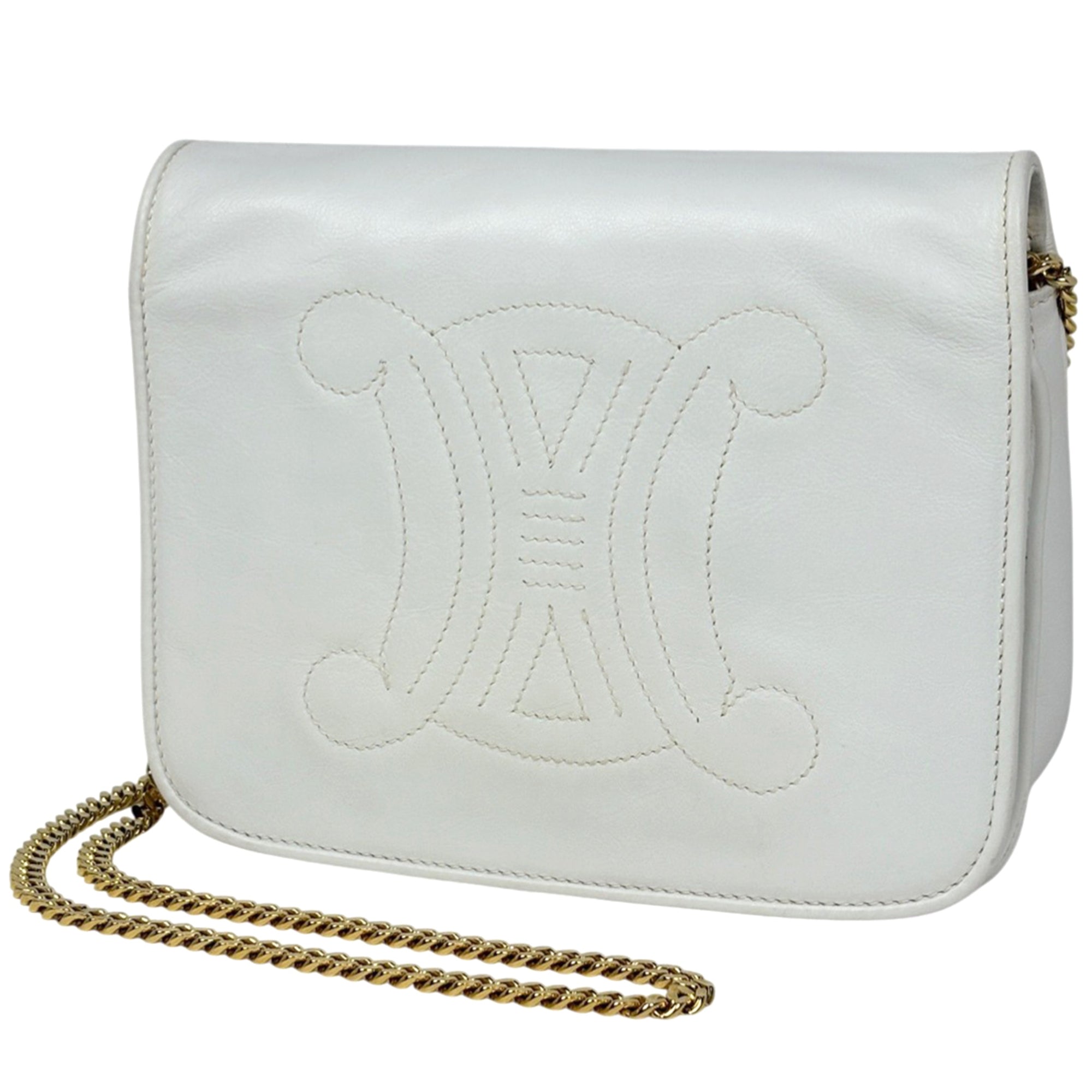 Celine White Leather Shoulder Bag (Pre-Owned)