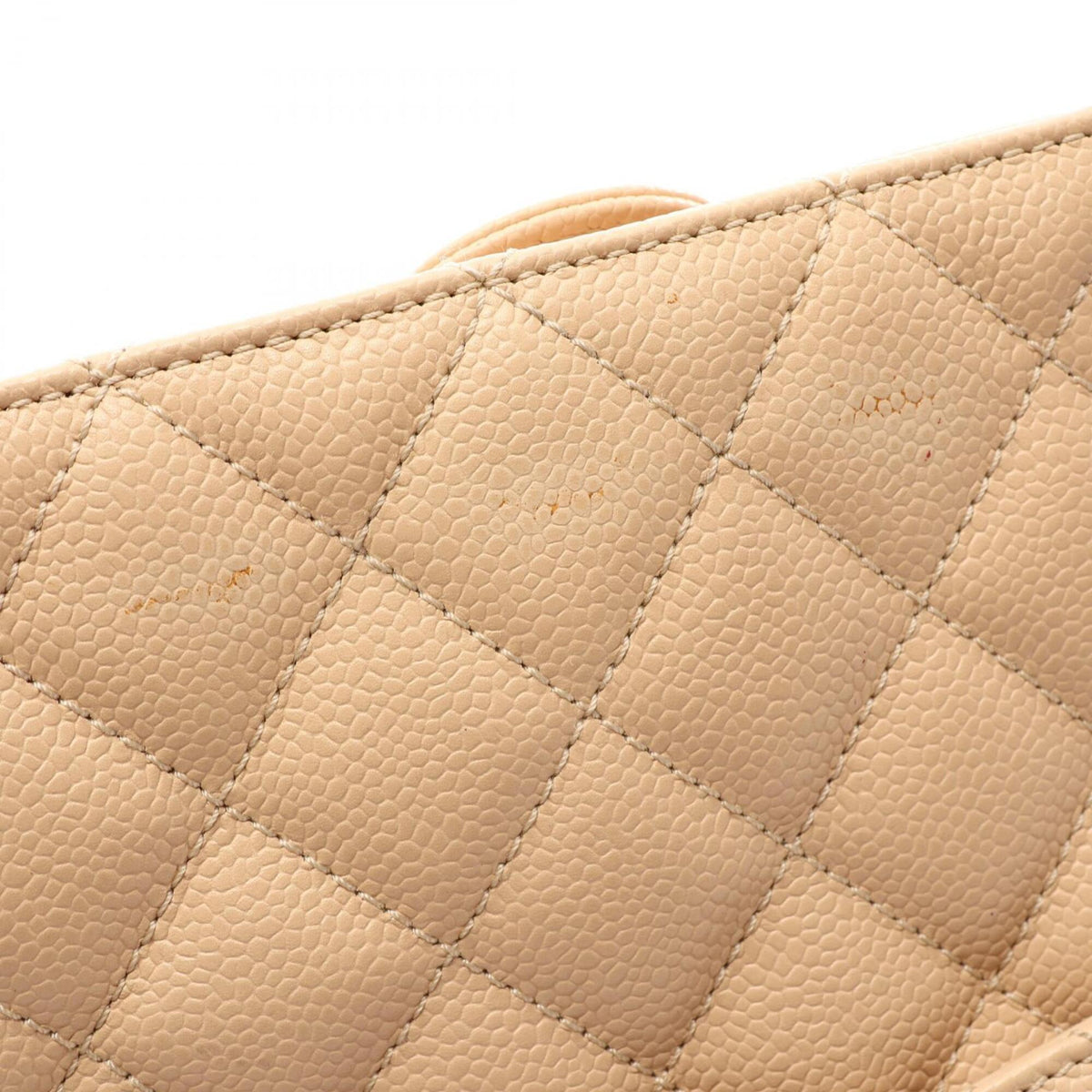 Chanel Beige Grained Calfskin Handbag Tote Bag (Pre-Owned)
