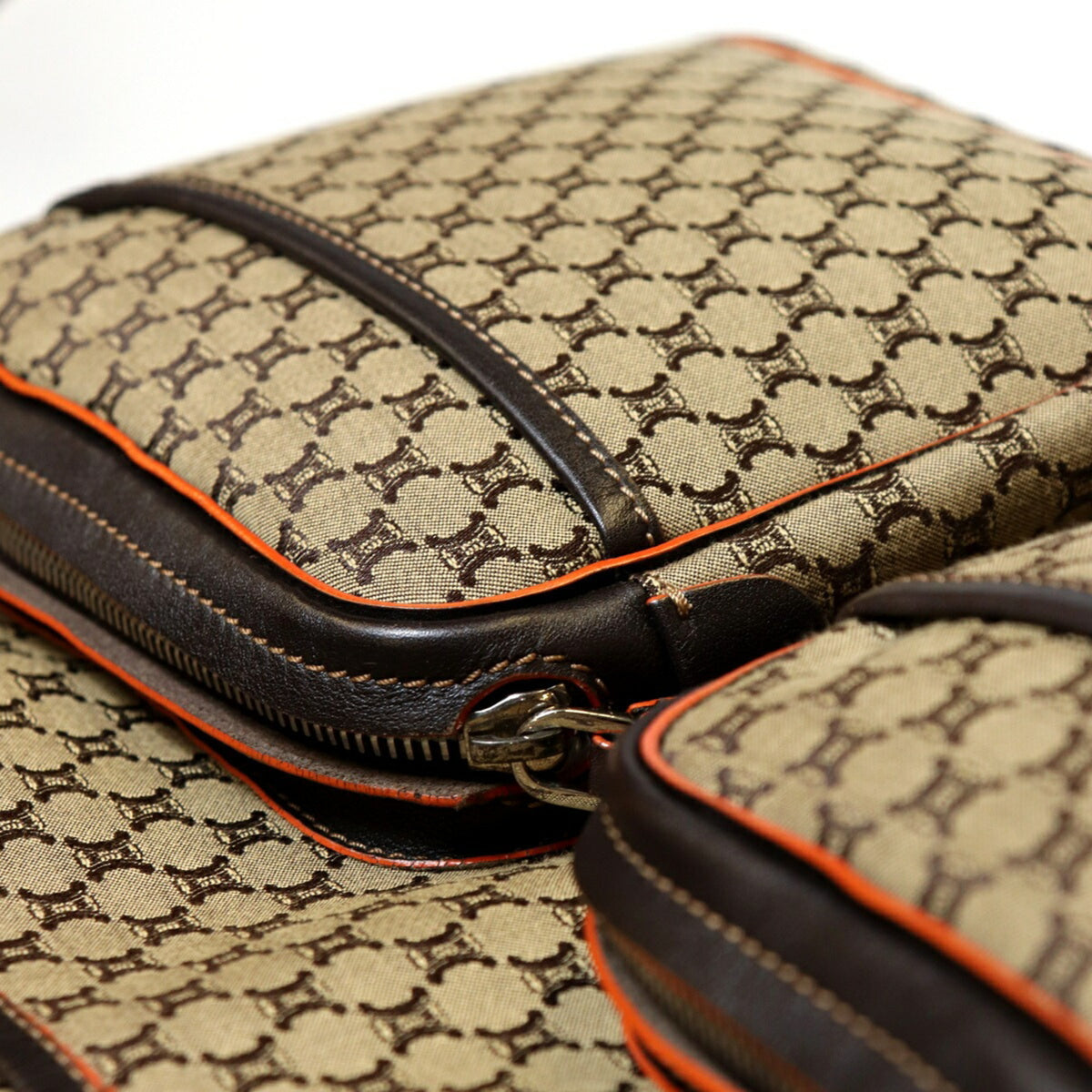 Celine Brown Canvas Shoulder Bag (Pre-Owned)