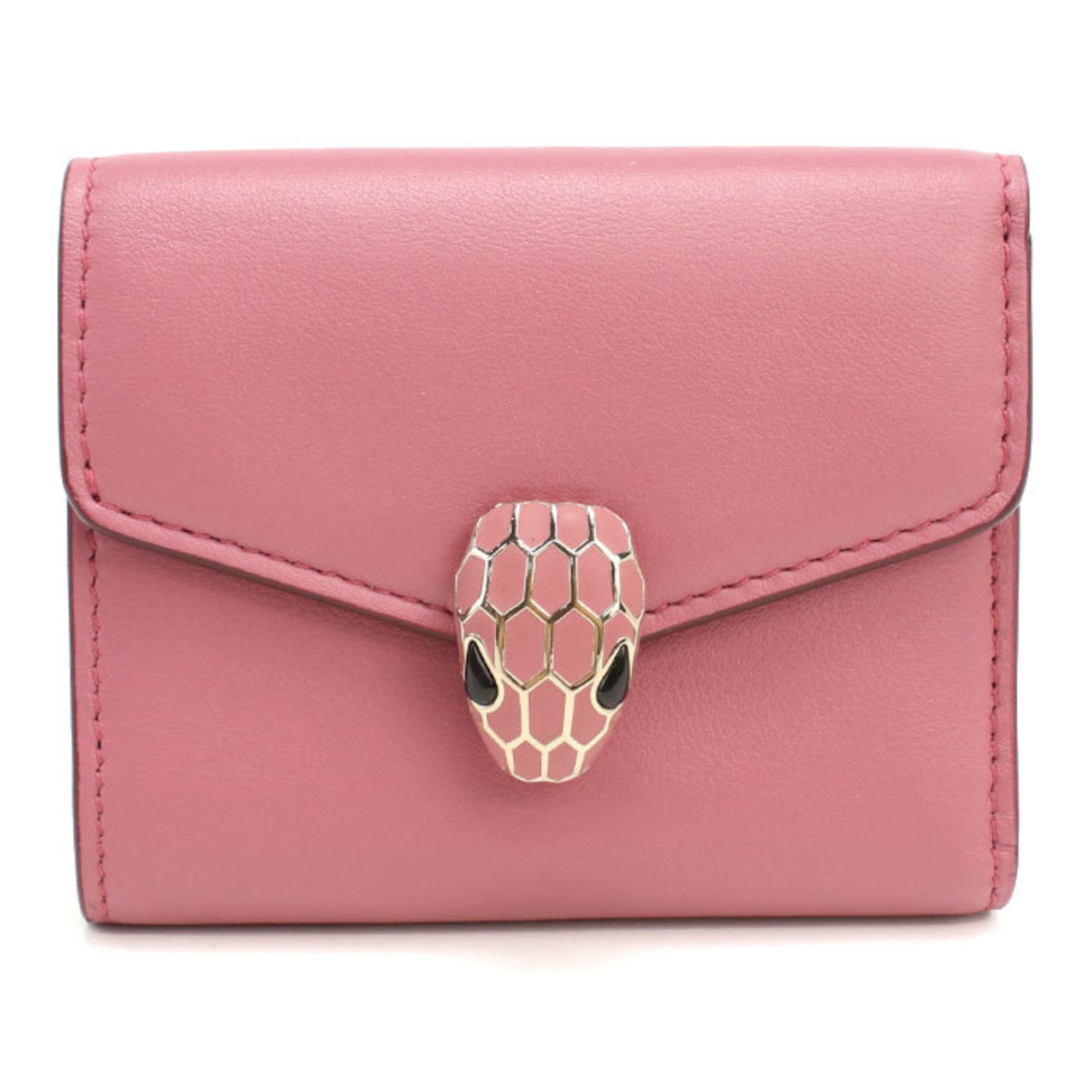 Bvlgari Pink Leather Wallet (Tri-Fold) (Pre-Owned)