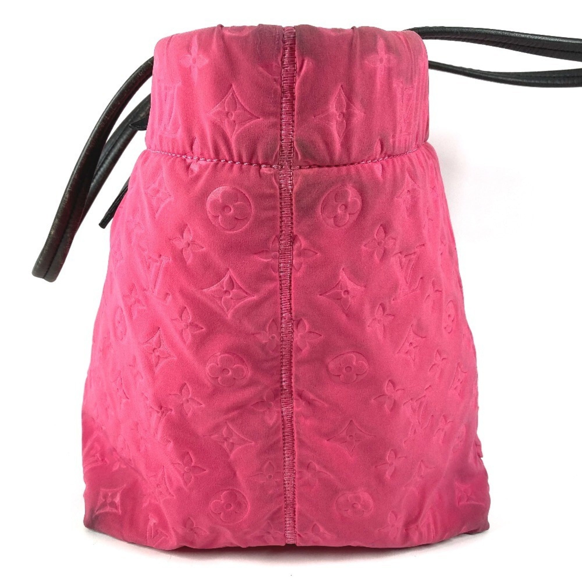 Louis Vuitton Black Pink Microfiber Shoulder Bag Tote Bag (Pre-Owned)
