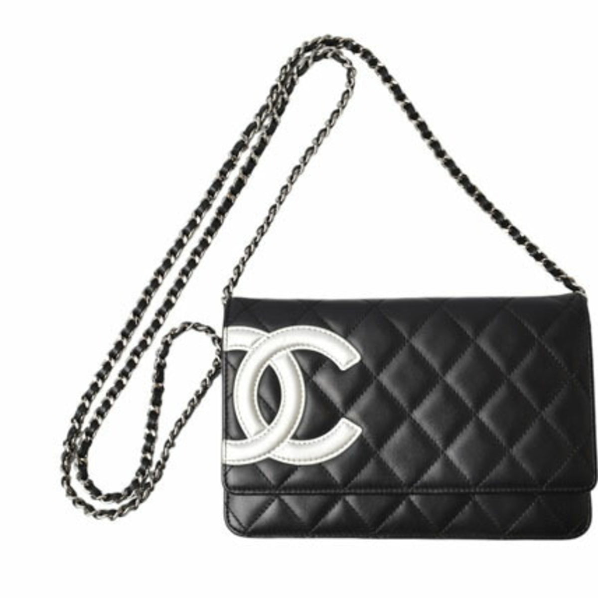 Chanel Black Leather Chain/Shoulder Wallet (Pre-Owned)