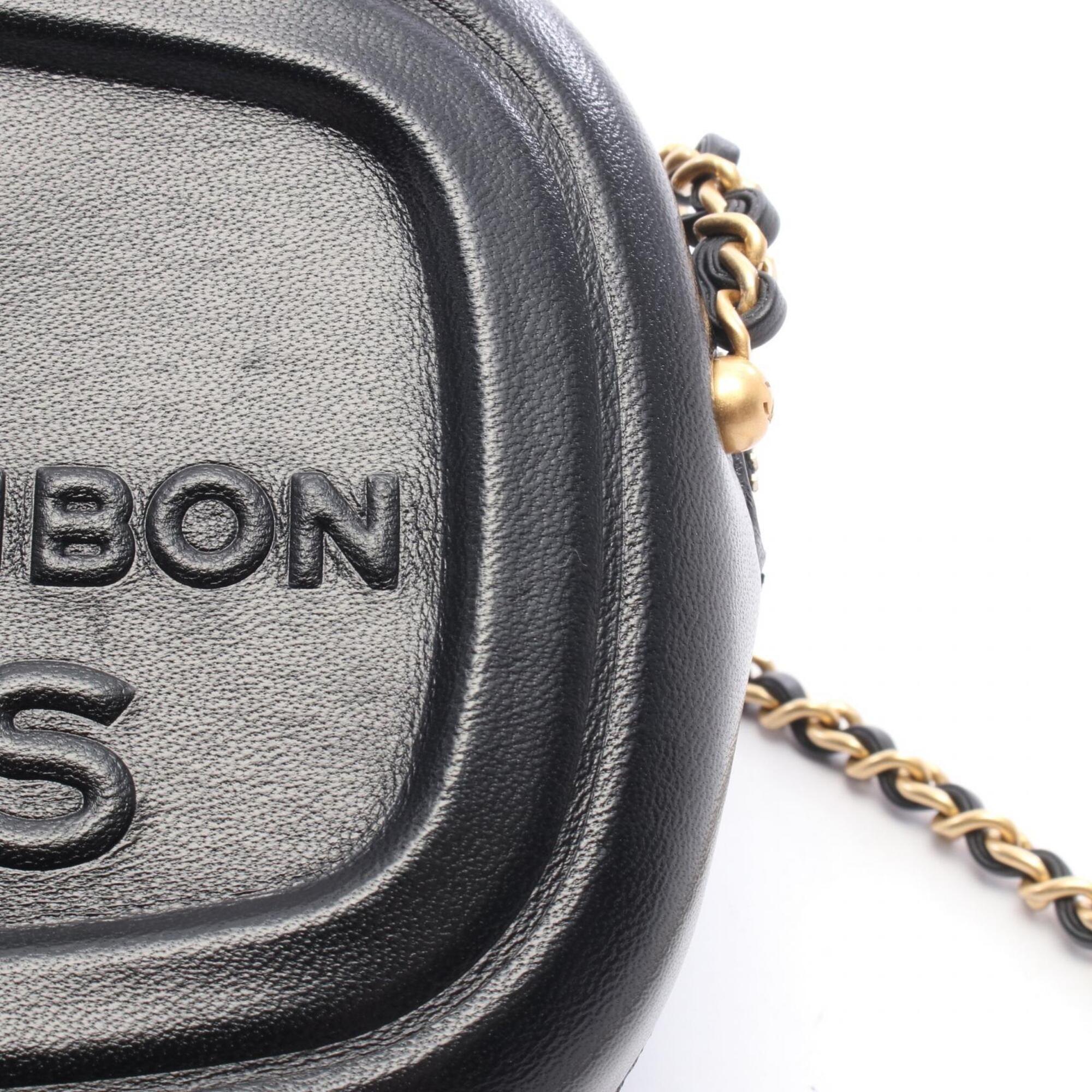 Chanel Black Leather Handbag Shoulder Bag (Pre-Owned)