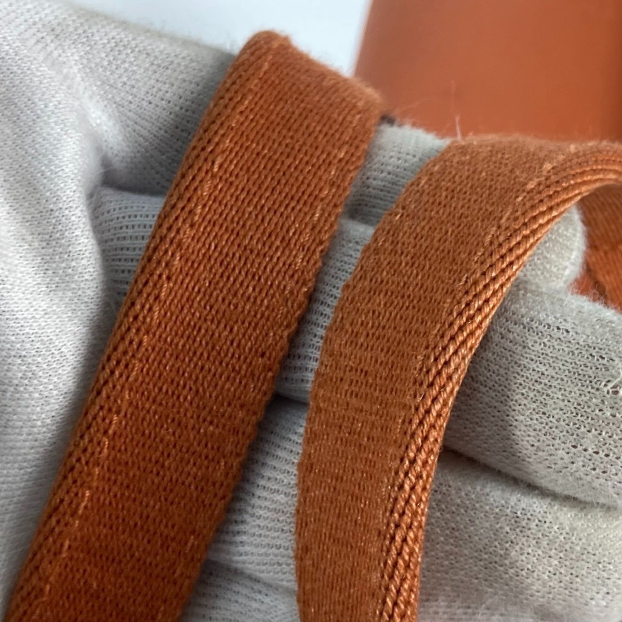 Hermes Orange Canvas Leather Handbag Pouch Tote Bag (Pre-Owned)