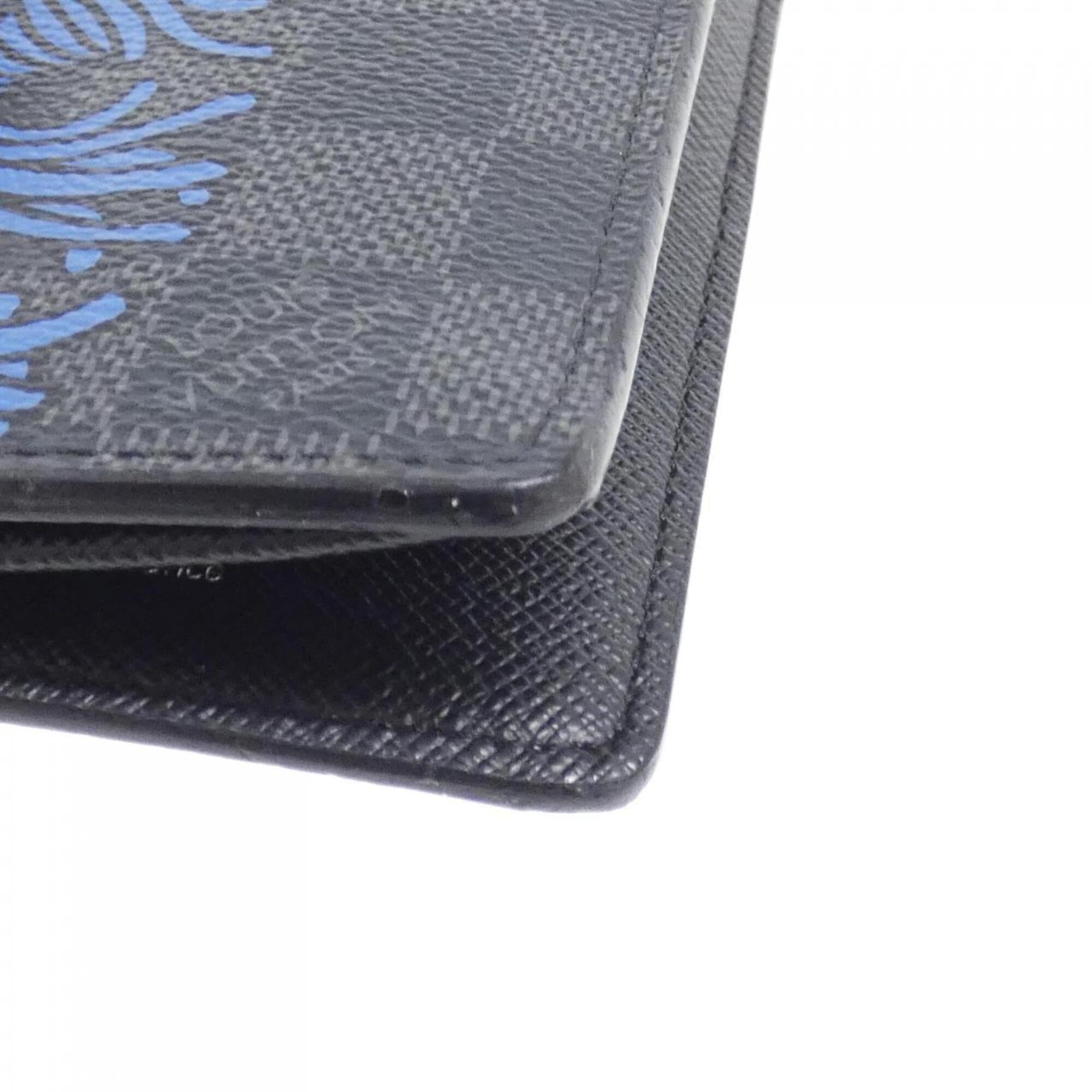 Louis Vuitton Damier Graphite Blue Graphite Coated Canvas Long Wallet (Bi-Fold) (Pre-Owned)