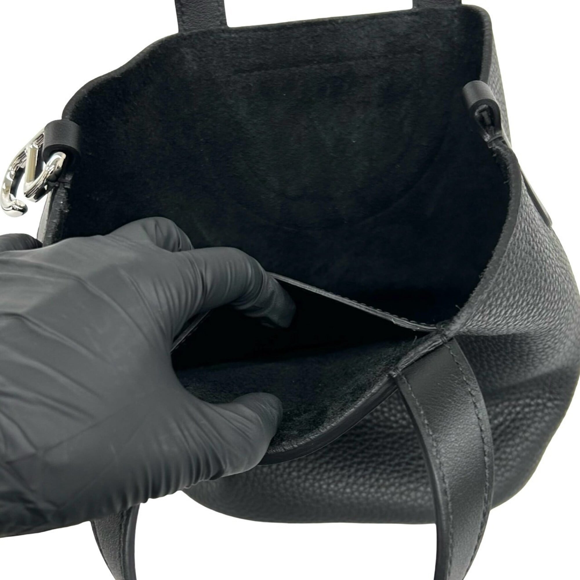 Hermes Black Taurillon Clemence Leather Swift Leather Handbag (Pre-Owned)