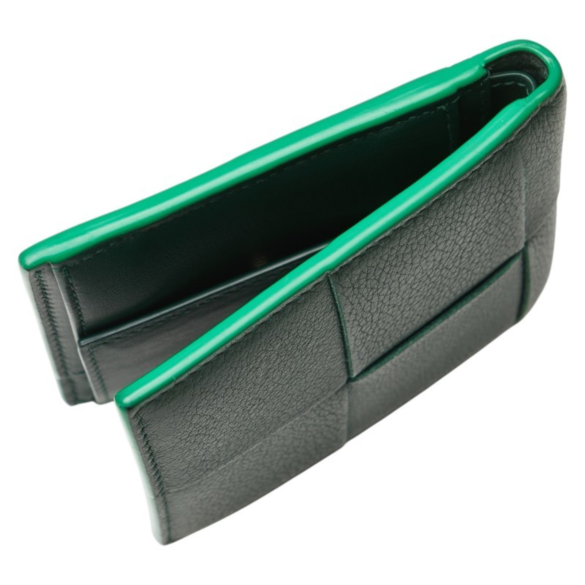 Bottega Veneta Emerald Green Leather Wallet (Bi-Fold) (Pre-Owned)
