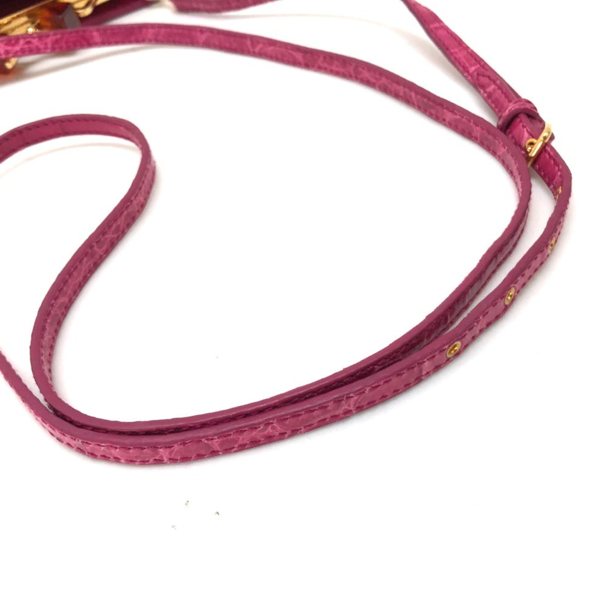 Miu Miu Pink Leather Pochette Shoulder Bag (Pre-Owned)