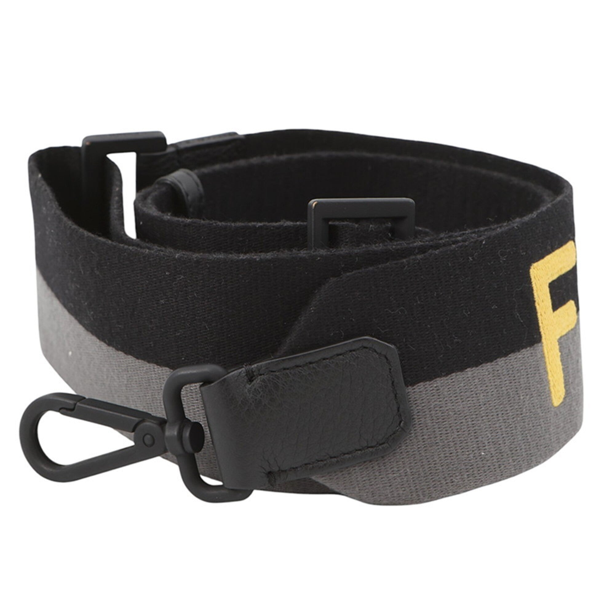 Fendi Black Gray Yellow Canvas Handbag (Pre-Owned)