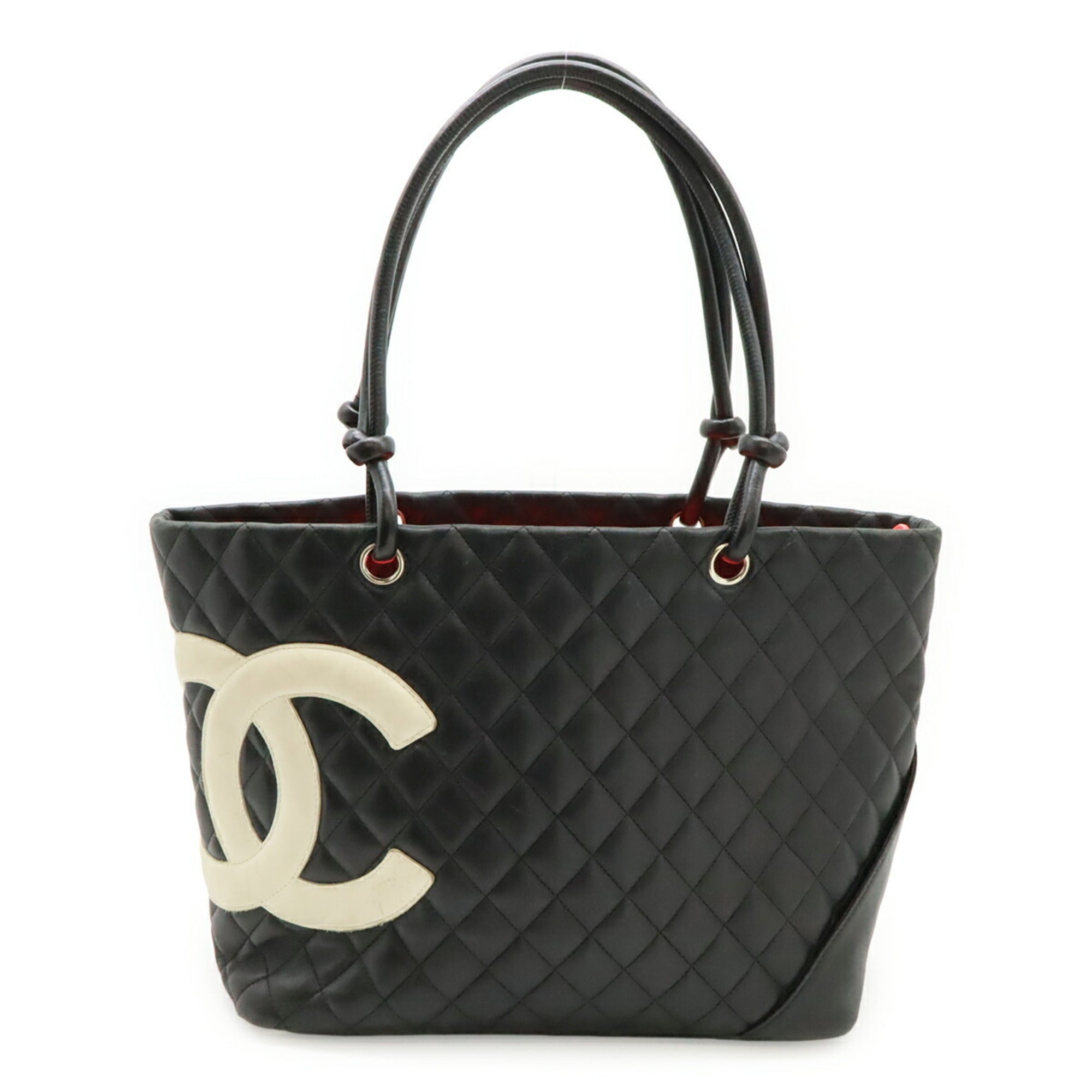 Chanel Black Pink Leather Shoulder Bag Tote Bag (Pre-Owned)