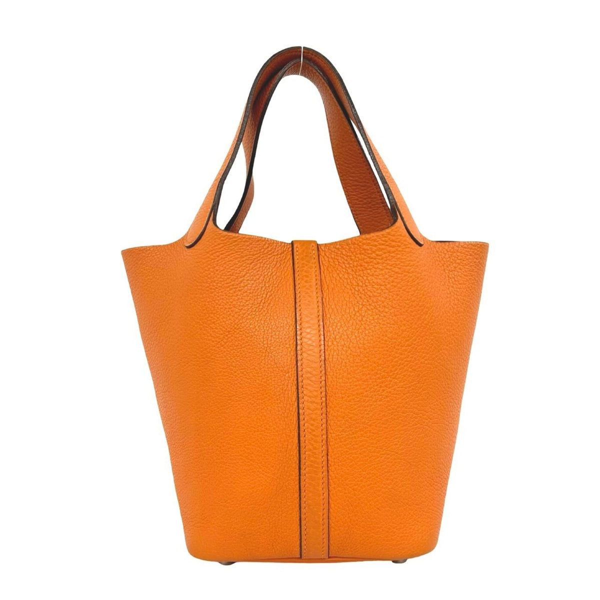 Hermes Orange Taurillon Clemence Leather Handbag Tote Bag (Pre-Owned)