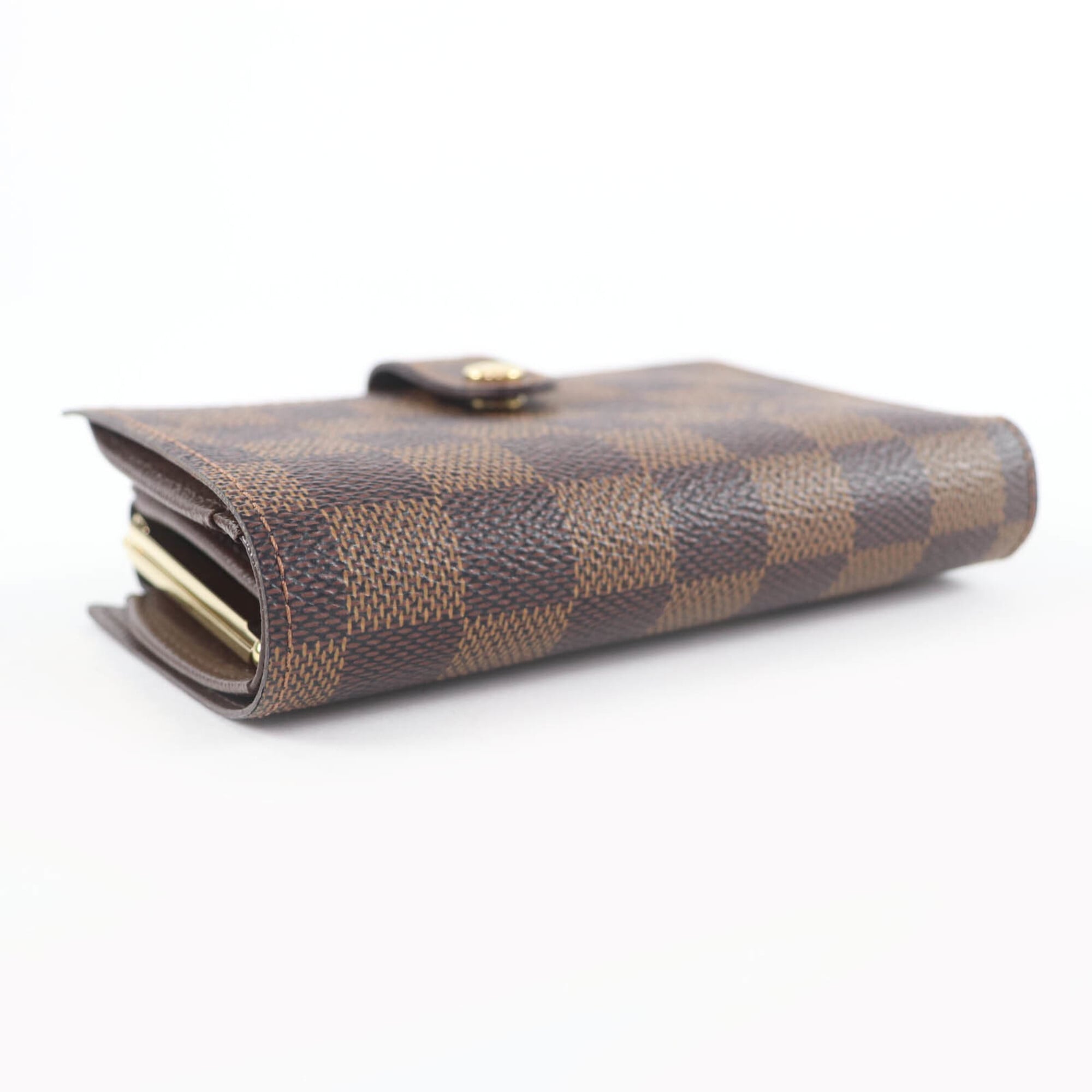Louis Vuitton Brown Damier Canvas Leather Wallet (Bi-Fold) (Pre-Owned)