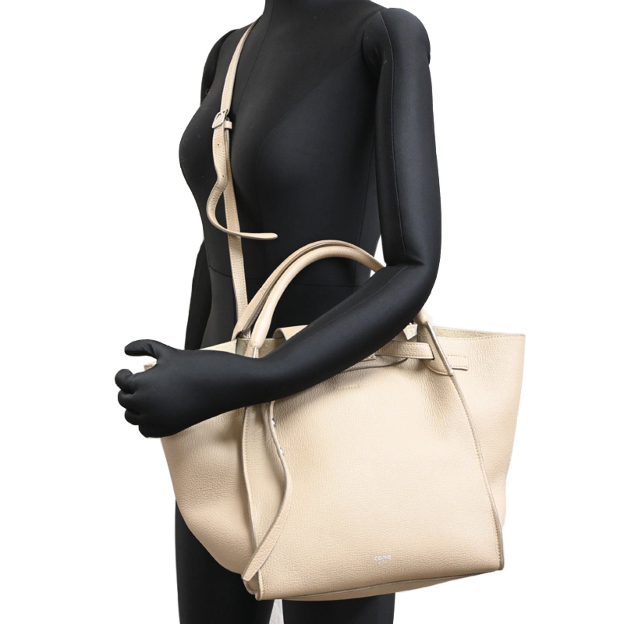 Celine Beige Leather Handbag Shoulder Bag (Pre-Owned)