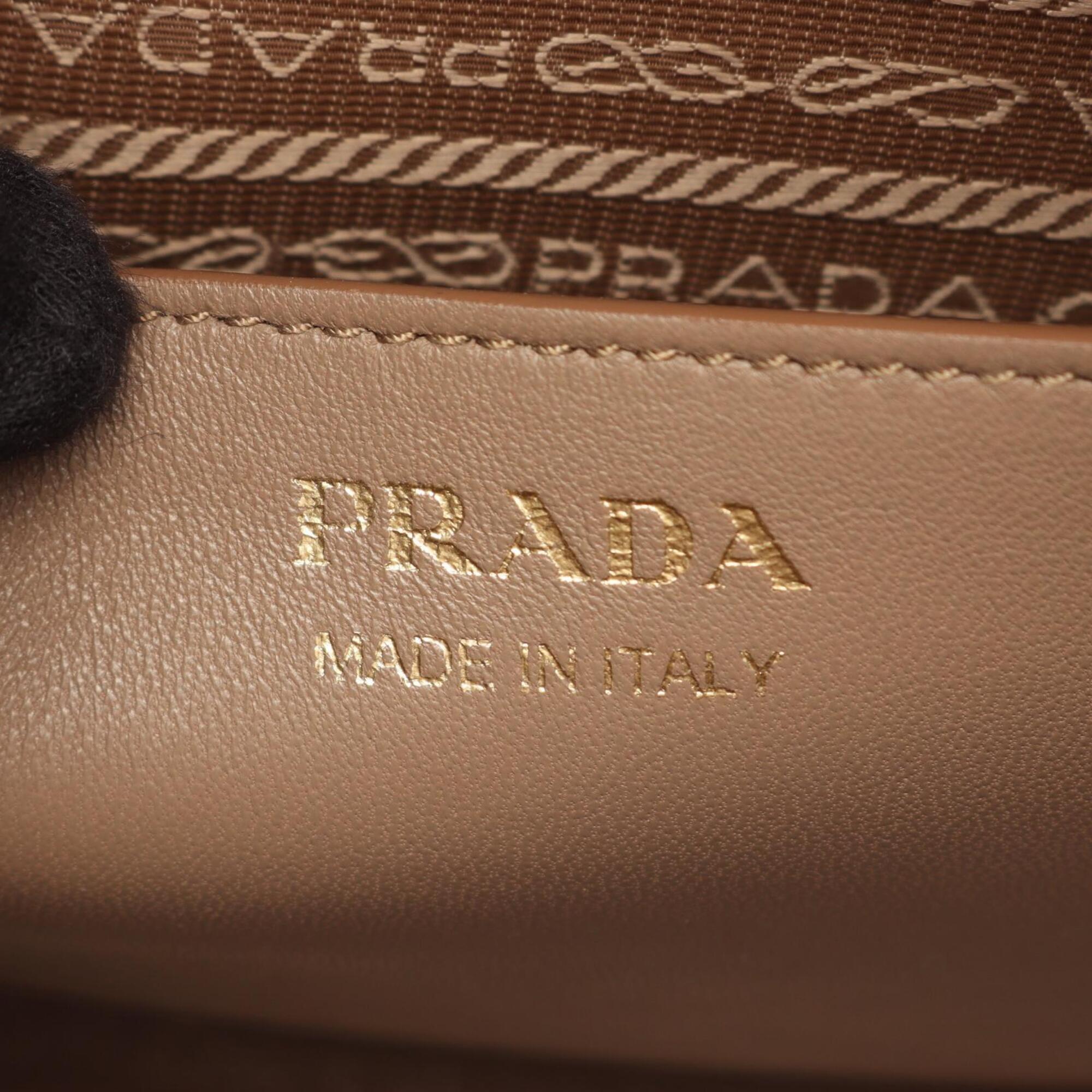 Prada Saffiano Beige Leather Handbag (Pre-Owned)