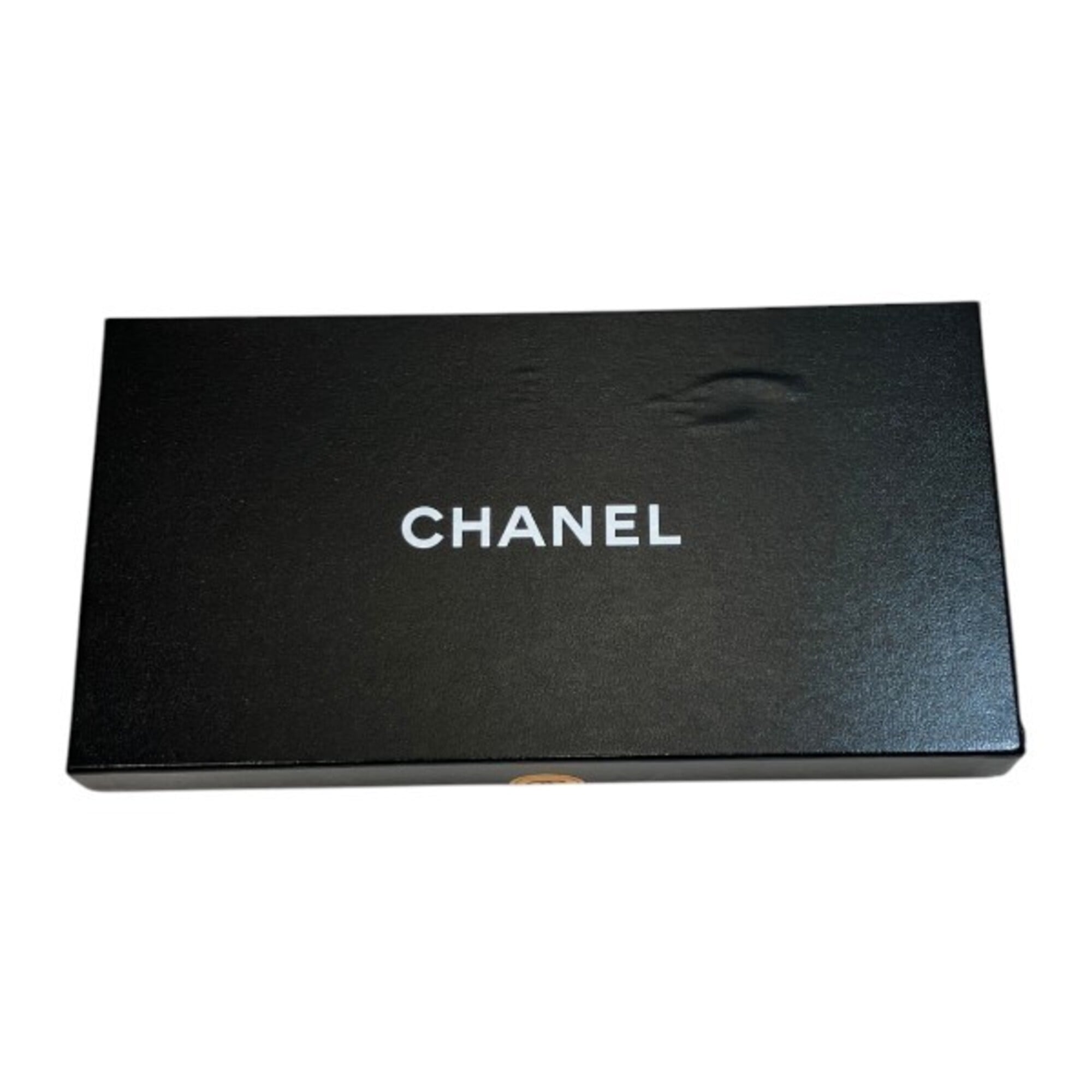 Chanel Navy Leather Long Wallet (Bi-Fold) (Pre-Owned)