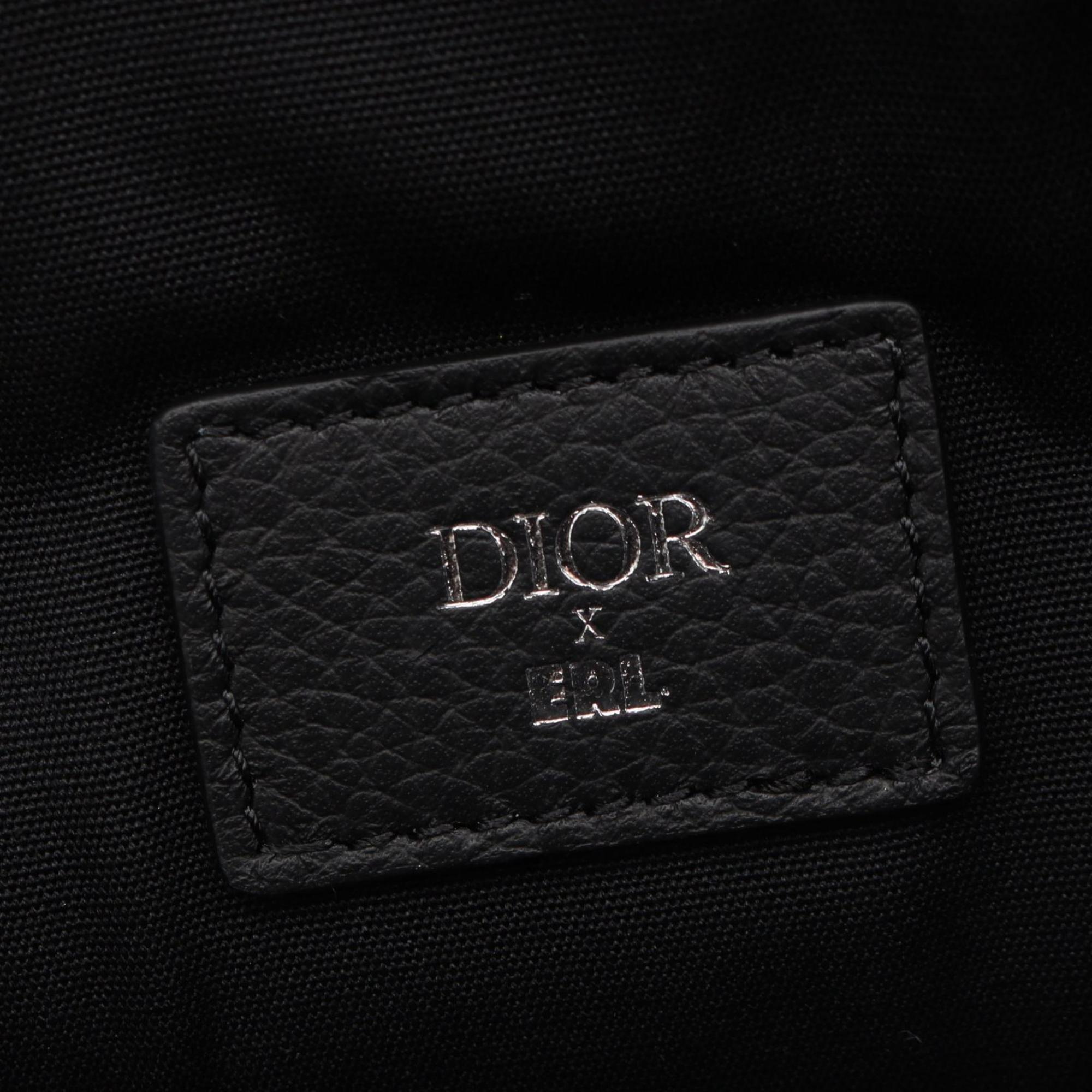 Christian Dior Black Leather Fanny Pack Handbag Saddle Bag (Pre-Owned)