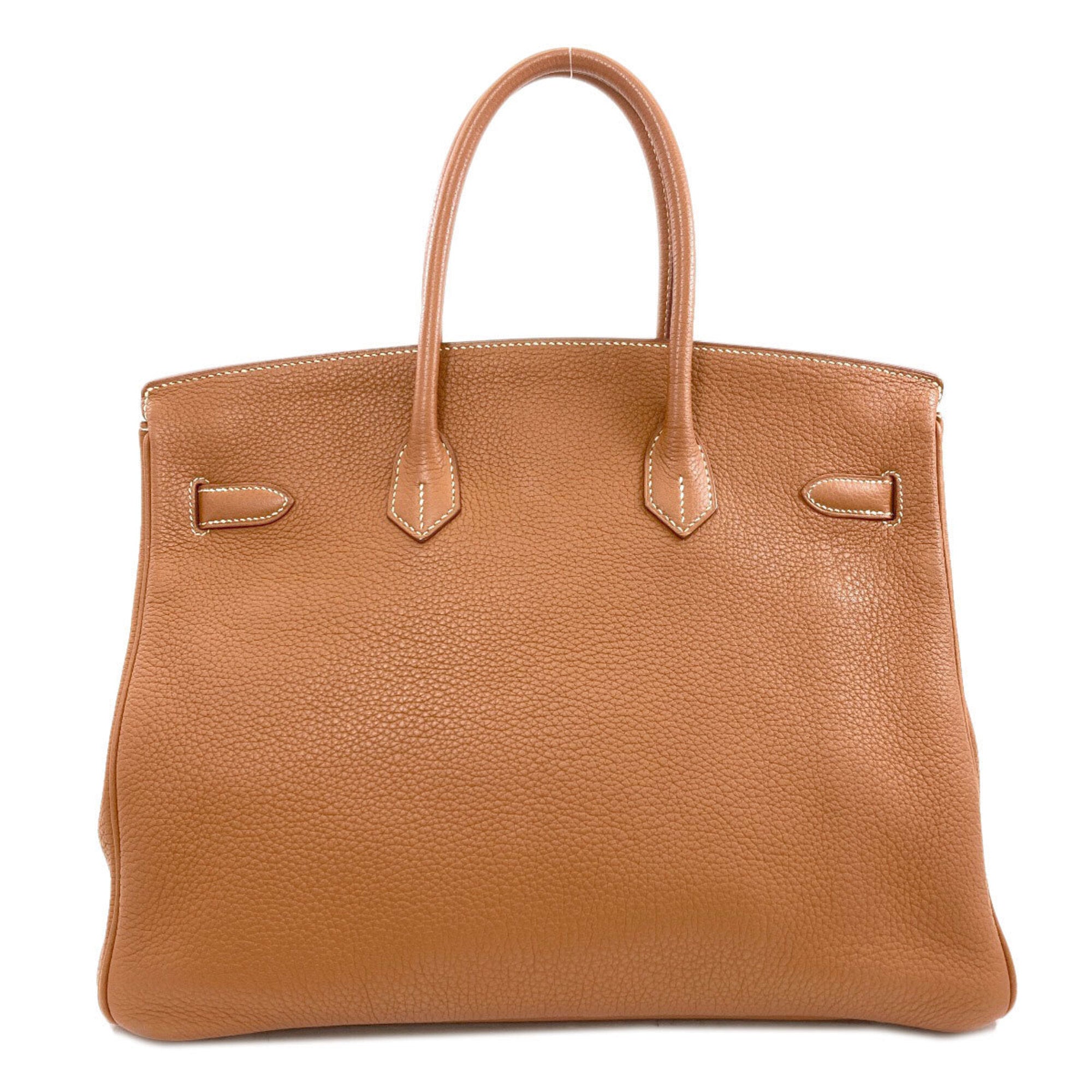 Hermes Gold Brown Taurillon Clemence Leather Handbag (Pre-Owned)