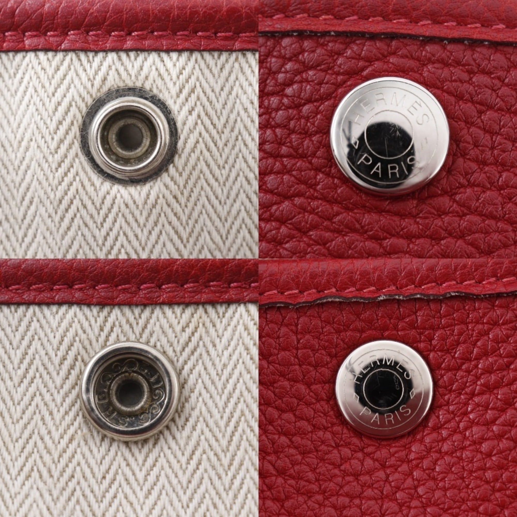 Hermes Garden Red Color Negonda Leather Handbag (Pre-Owned)