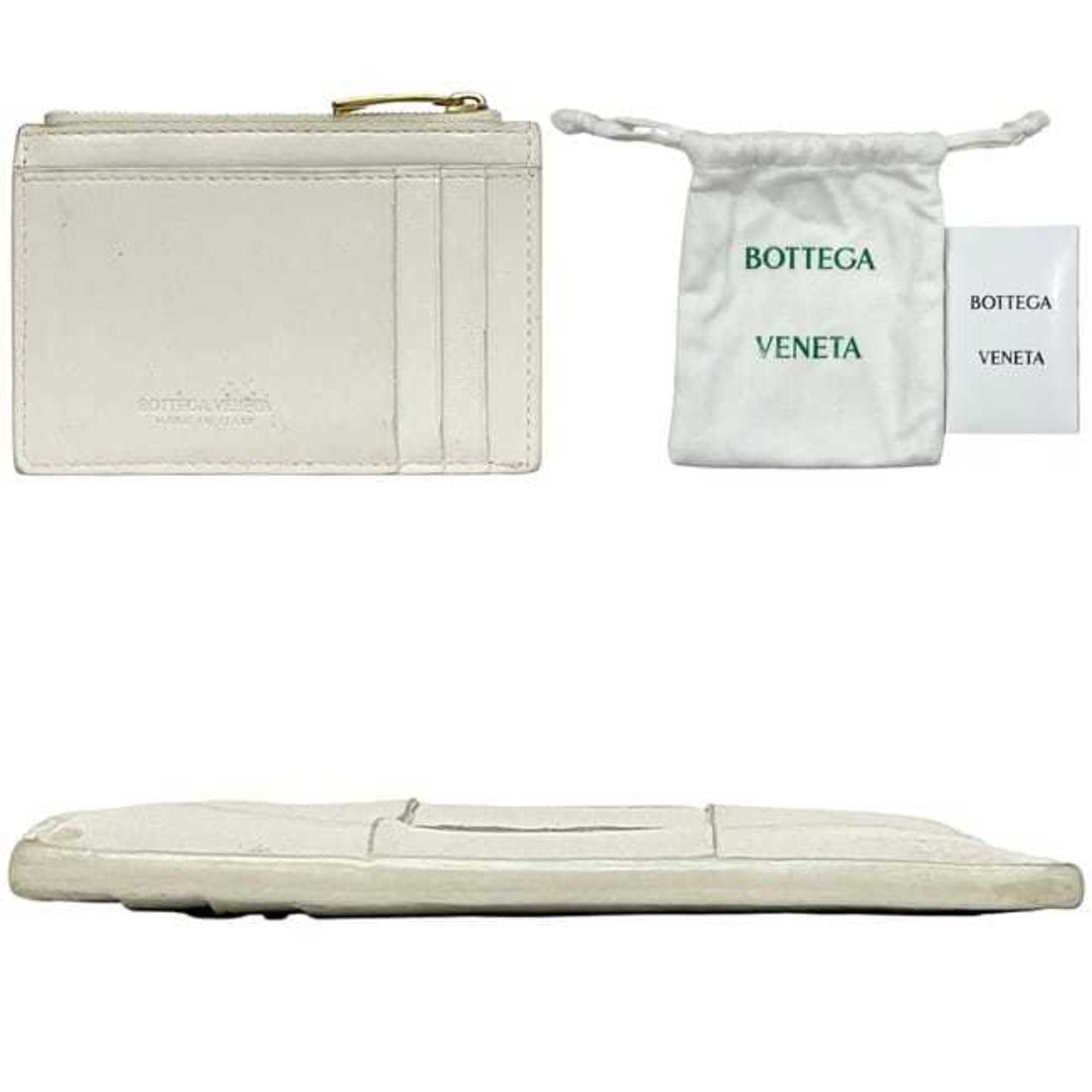 Bottega Veneta White Leather Coin Purse/Coin Case (Pre-Owned)