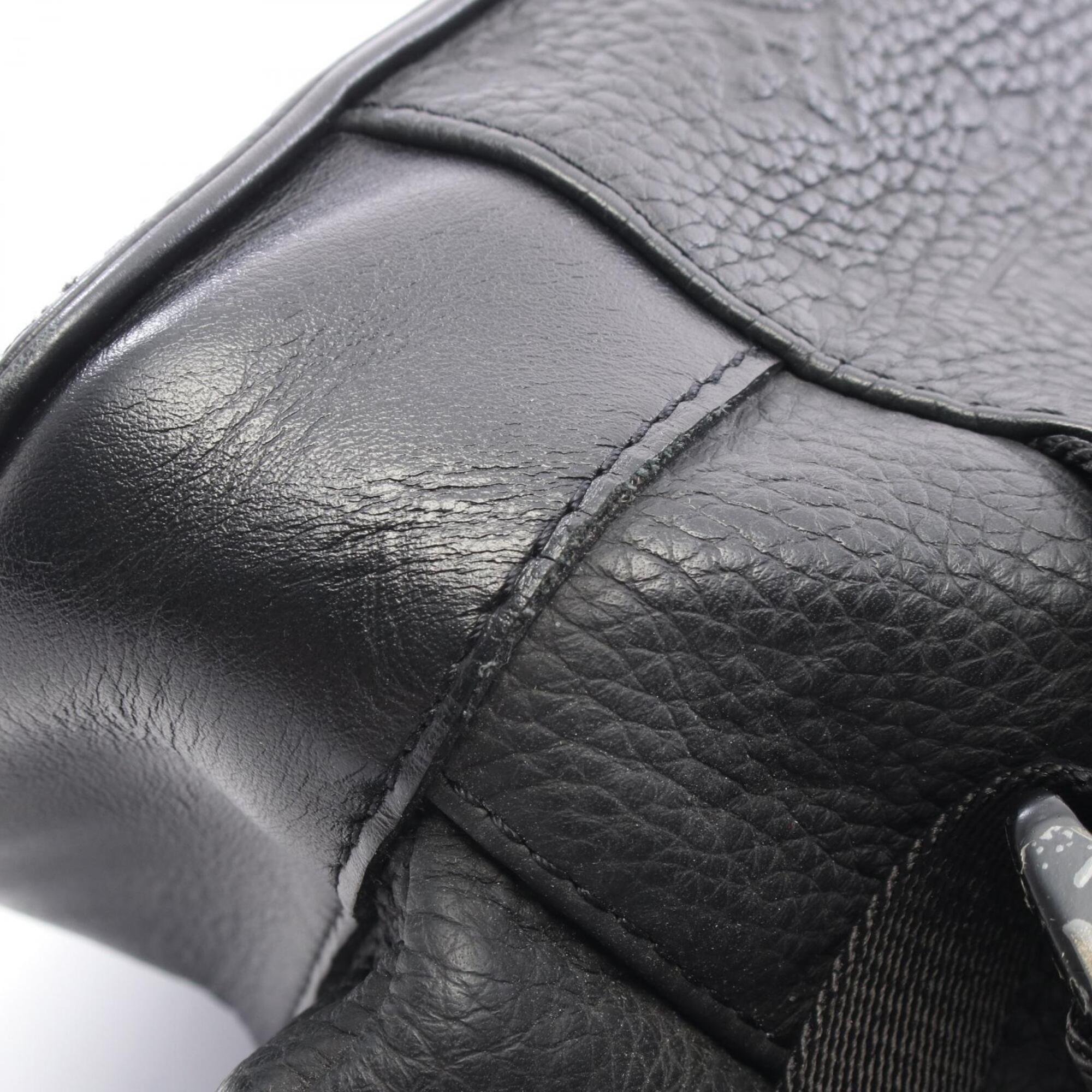 Louis Vuitton Black Noir Leather Backpack (Pre-Owned)