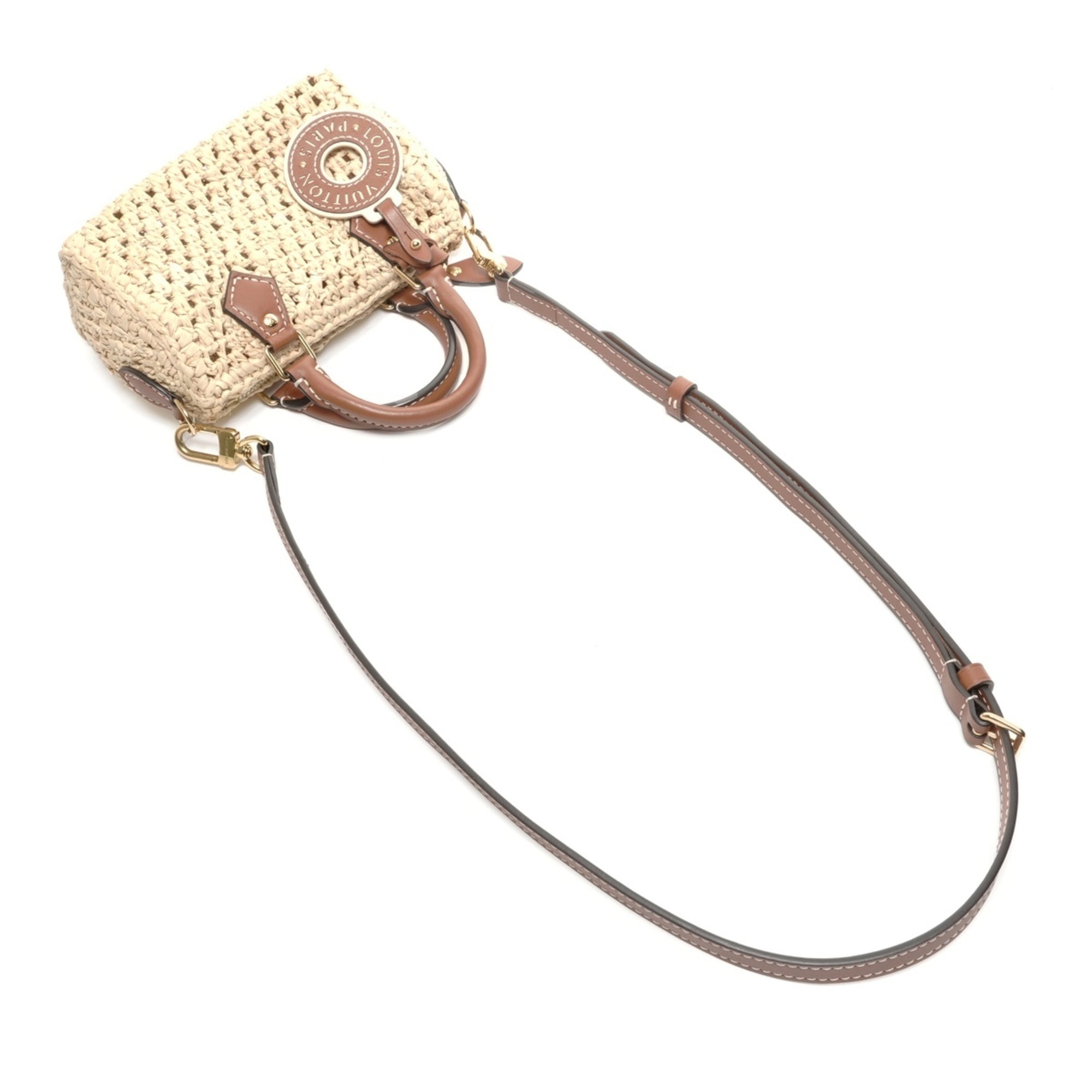 Louis Vuitton Beige Raffia Shoulder Bag (Pre-Owned)
