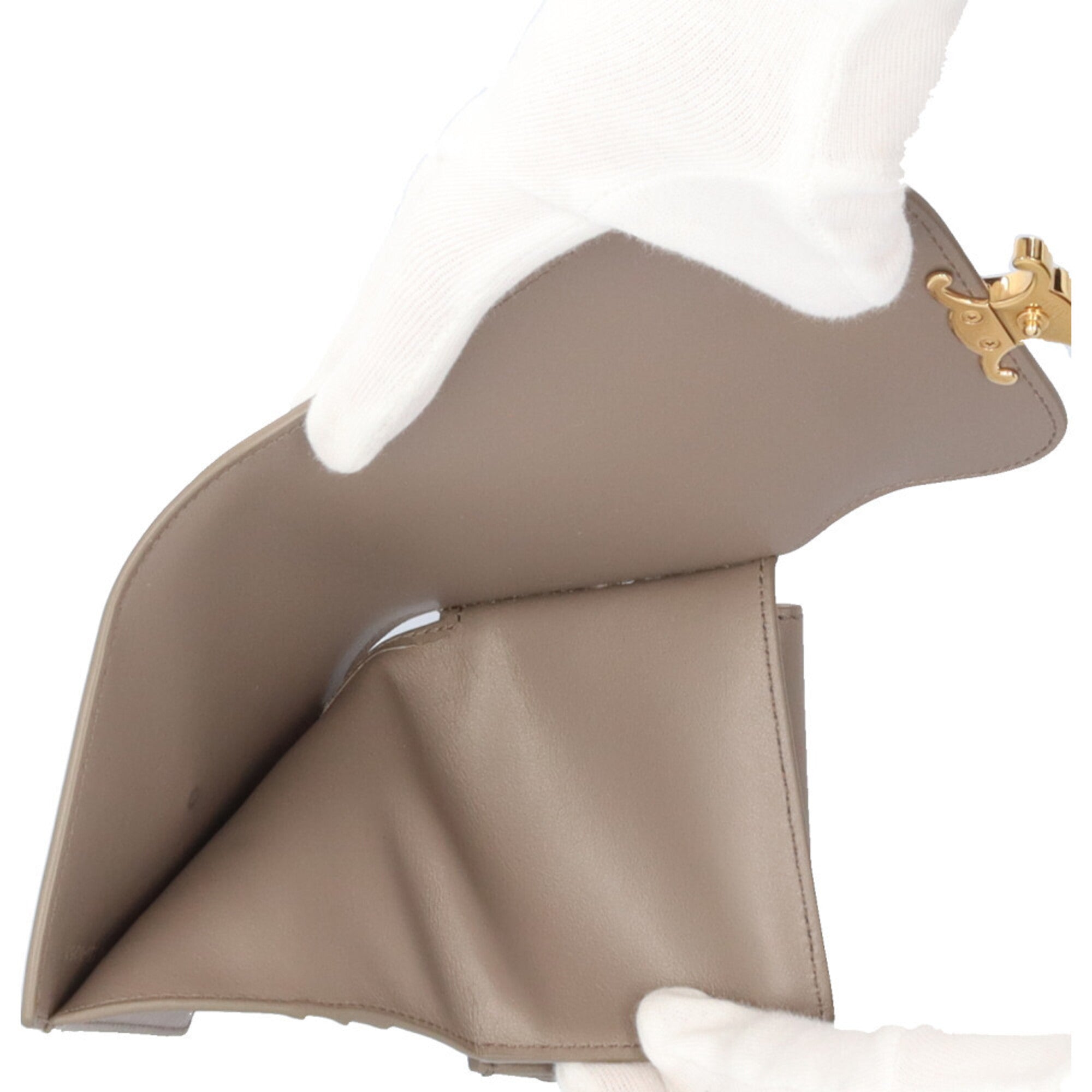 Celine Beige Leather Wallet (Tri-Fold) (Pre-Owned)