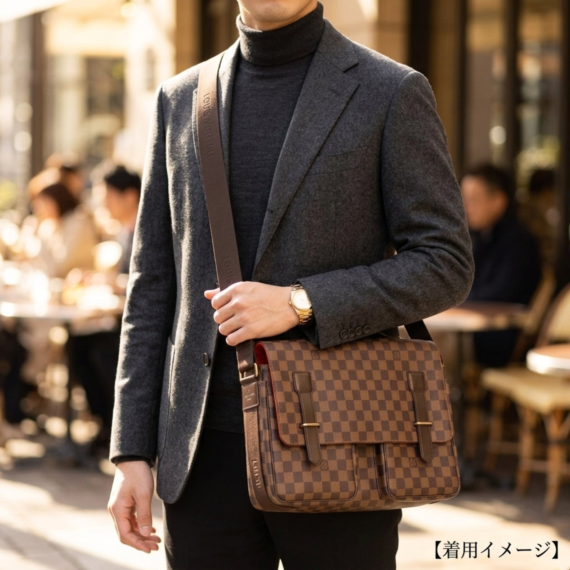 Louis Vuitton Damier Brown Damier Canvas Handbag Shoulder Bag (Pre-Owned)