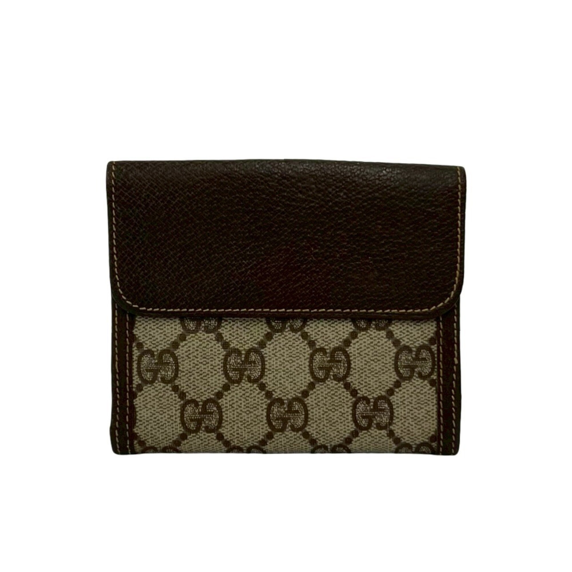 Gucci Brown Canvas Leather Wallet (Bi-Fold) (Pre-Owned)