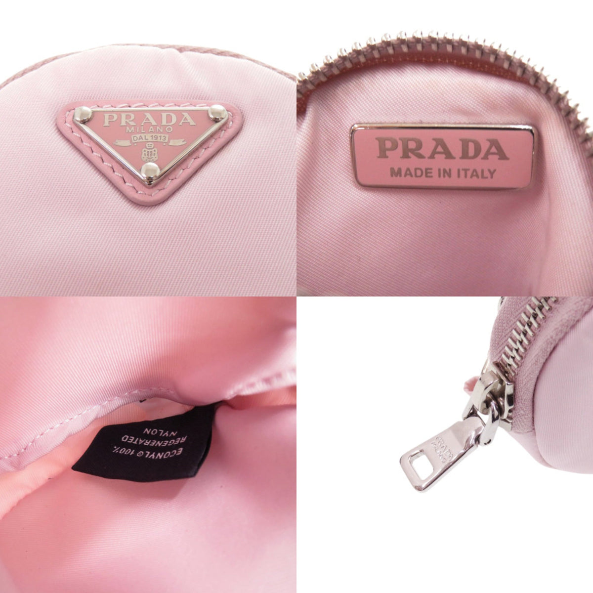 Prada Pink Yellow Nylon Handbag Pouch (Pre-Owned)
