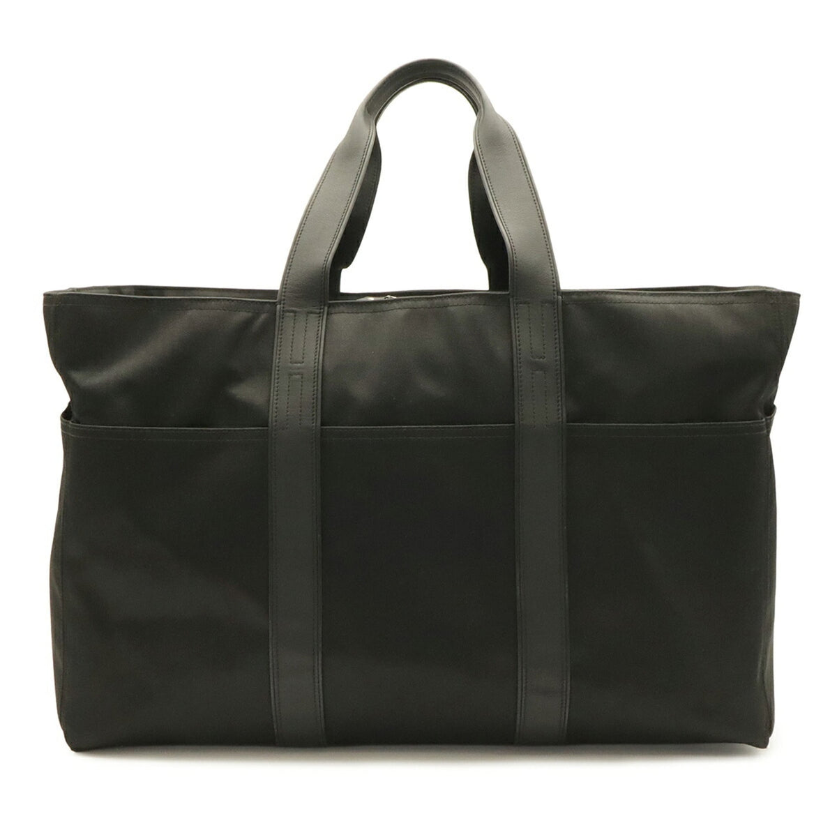 Hermes Black Toile Chevron Boston Bag Handbag Tote Bag (Pre-Owned)