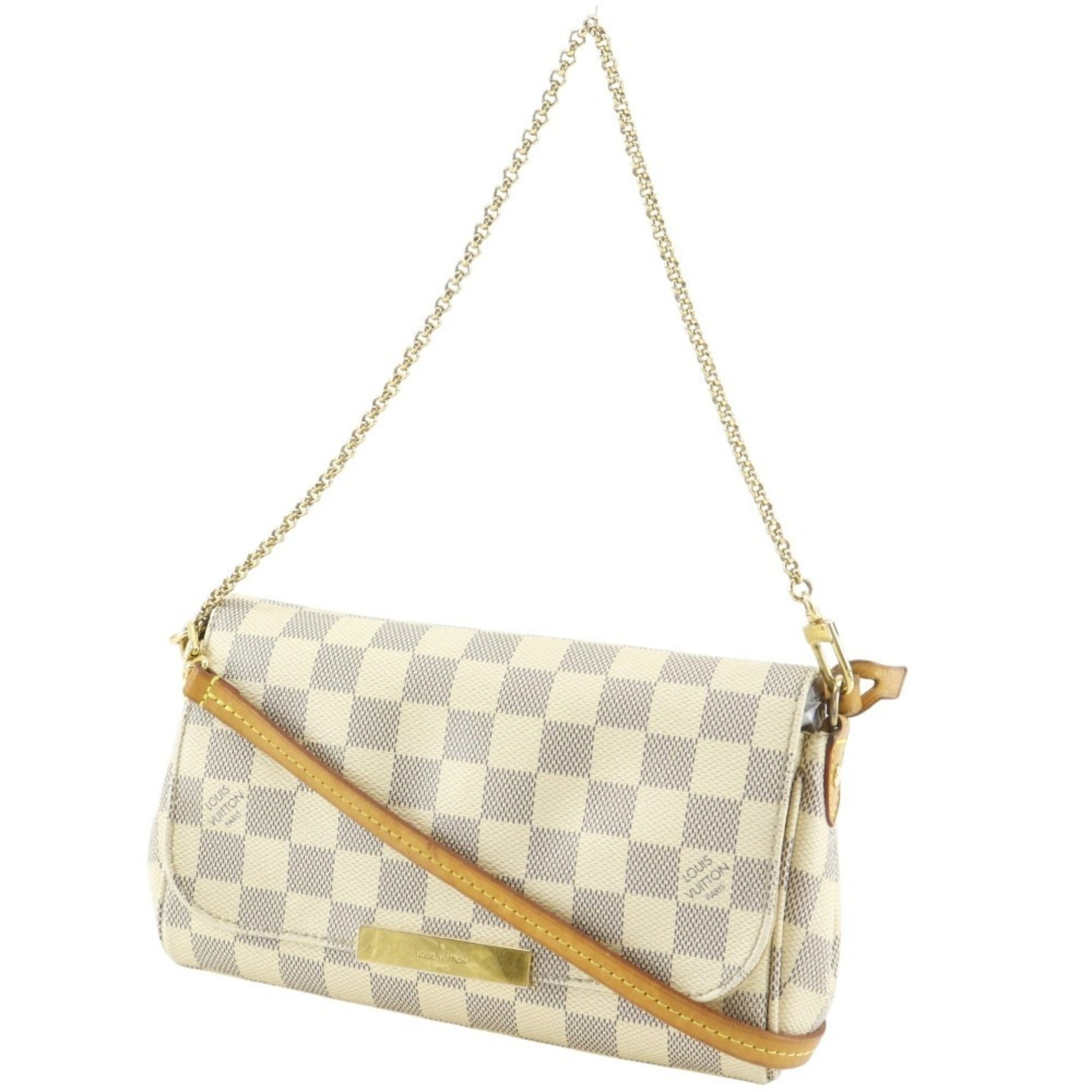 Louis Vuitton White Damier Azur Canvas Shoulder Bag (Pre-Owned)